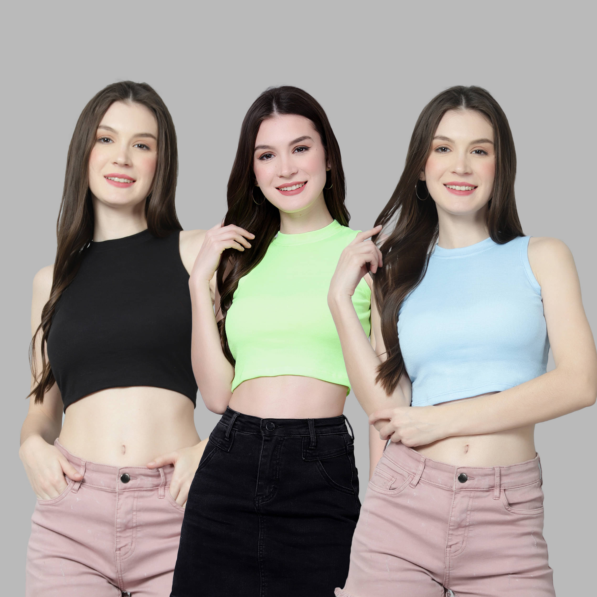 Diaz Women Cotton Solid Regular Fit Round Neck T-Shirt ( Multicolor ) Diaz Women Cotton Solid Regular Fit Round Neck T-Shirt ( Multicolor )