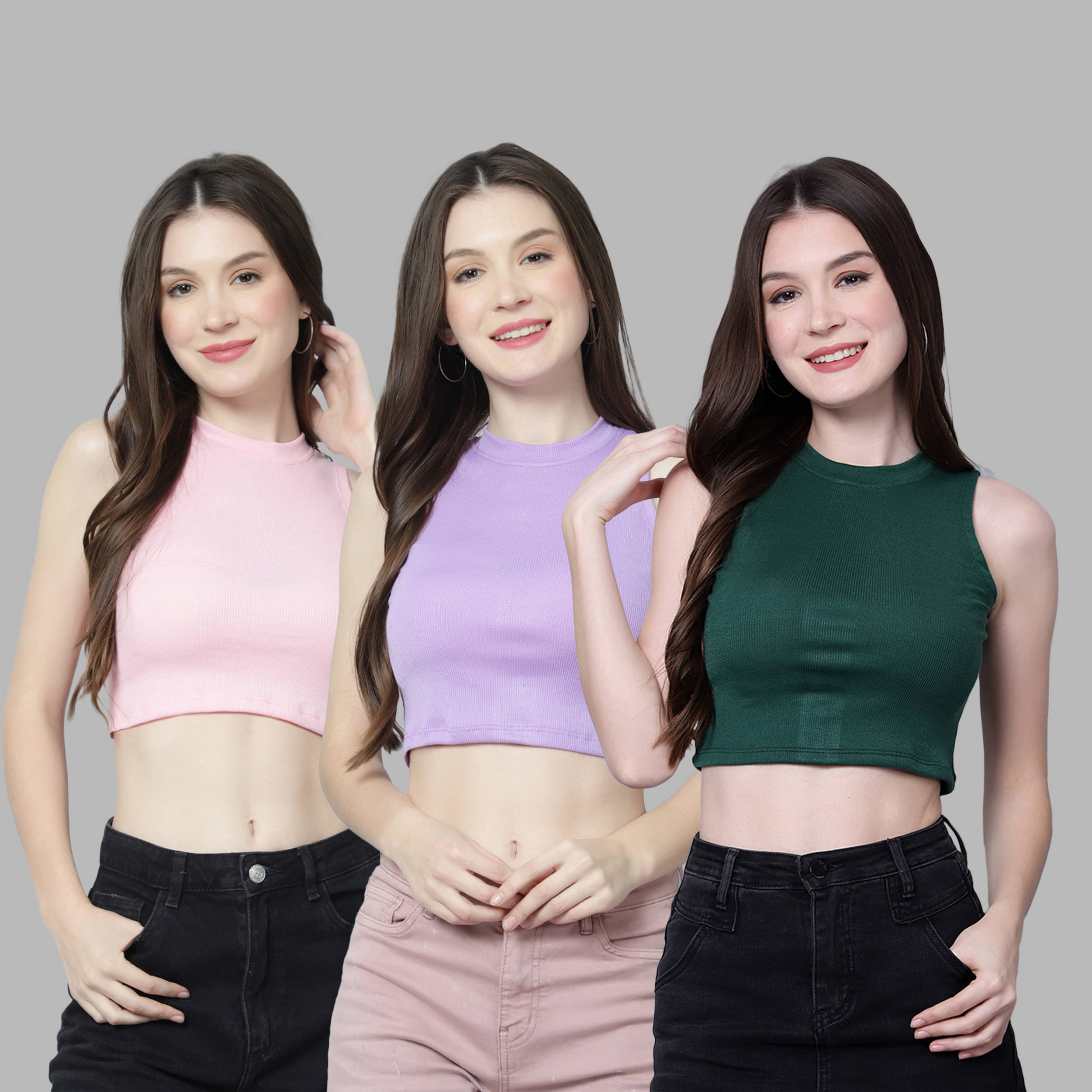     			Diaz Women Cotton Solid Regular Fit Round Neck T-Shirt ( Multicolor )