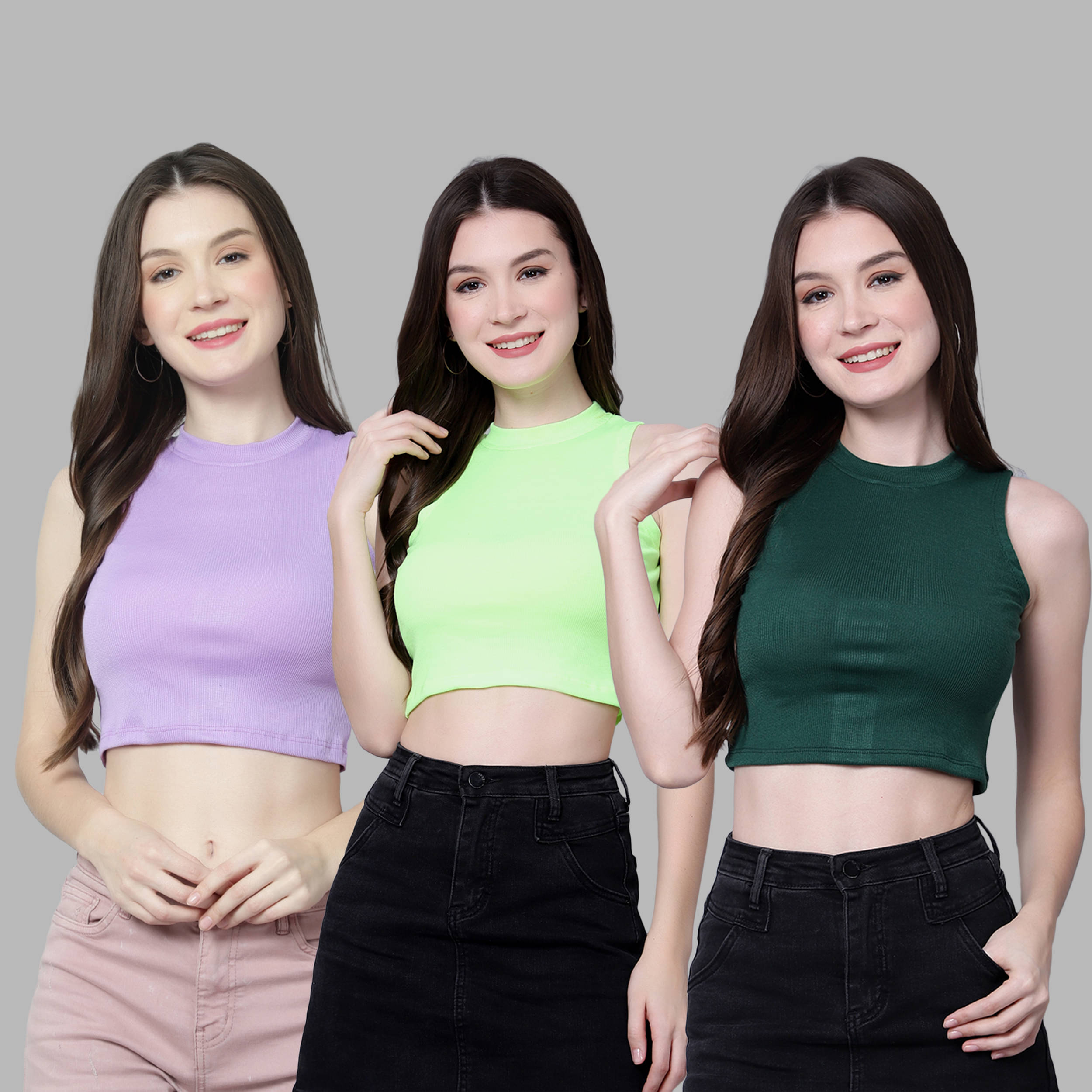     			Diaz Women Cotton Solid Regular Fit Round Neck T-Shirt ( Multicolor )
