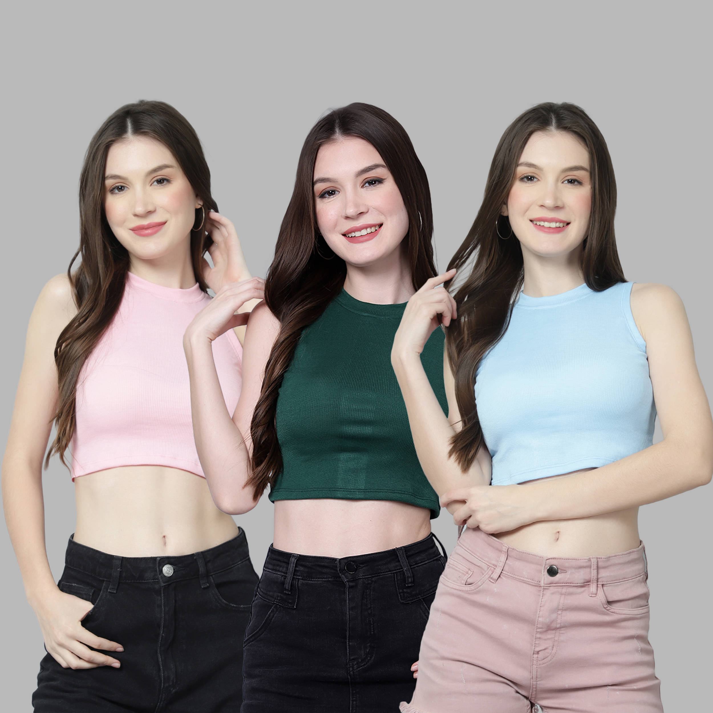     			Diaz Women Cotton Solid Regular Fit Round Neck T-Shirt ( Multicolor )