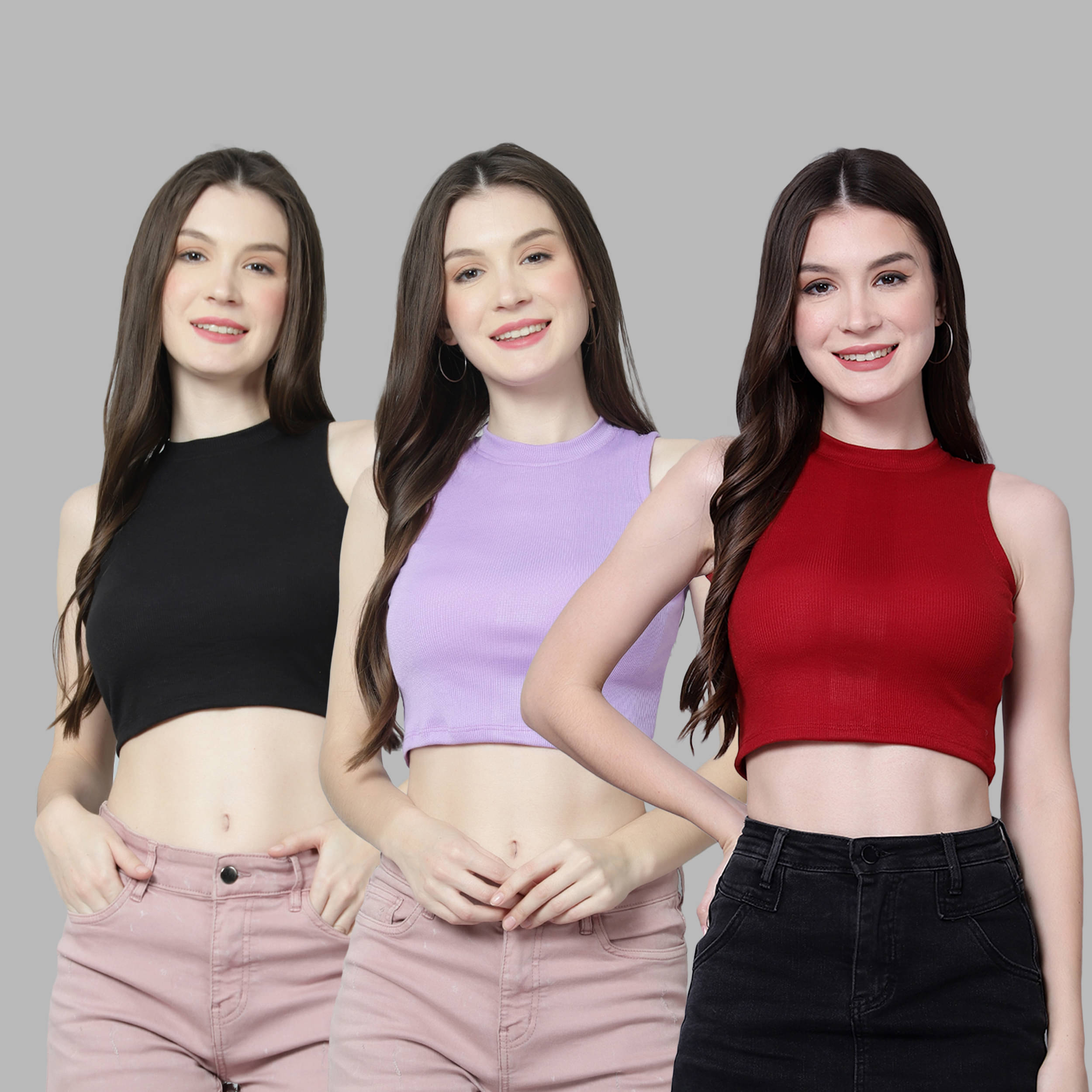 Diaz Women Cotton Solid Regular Fit Round Neck T-Shirt ( Multicolor ) Diaz Women Cotton Solid Regular Fit Round Neck T-Shirt ( Multicolor )