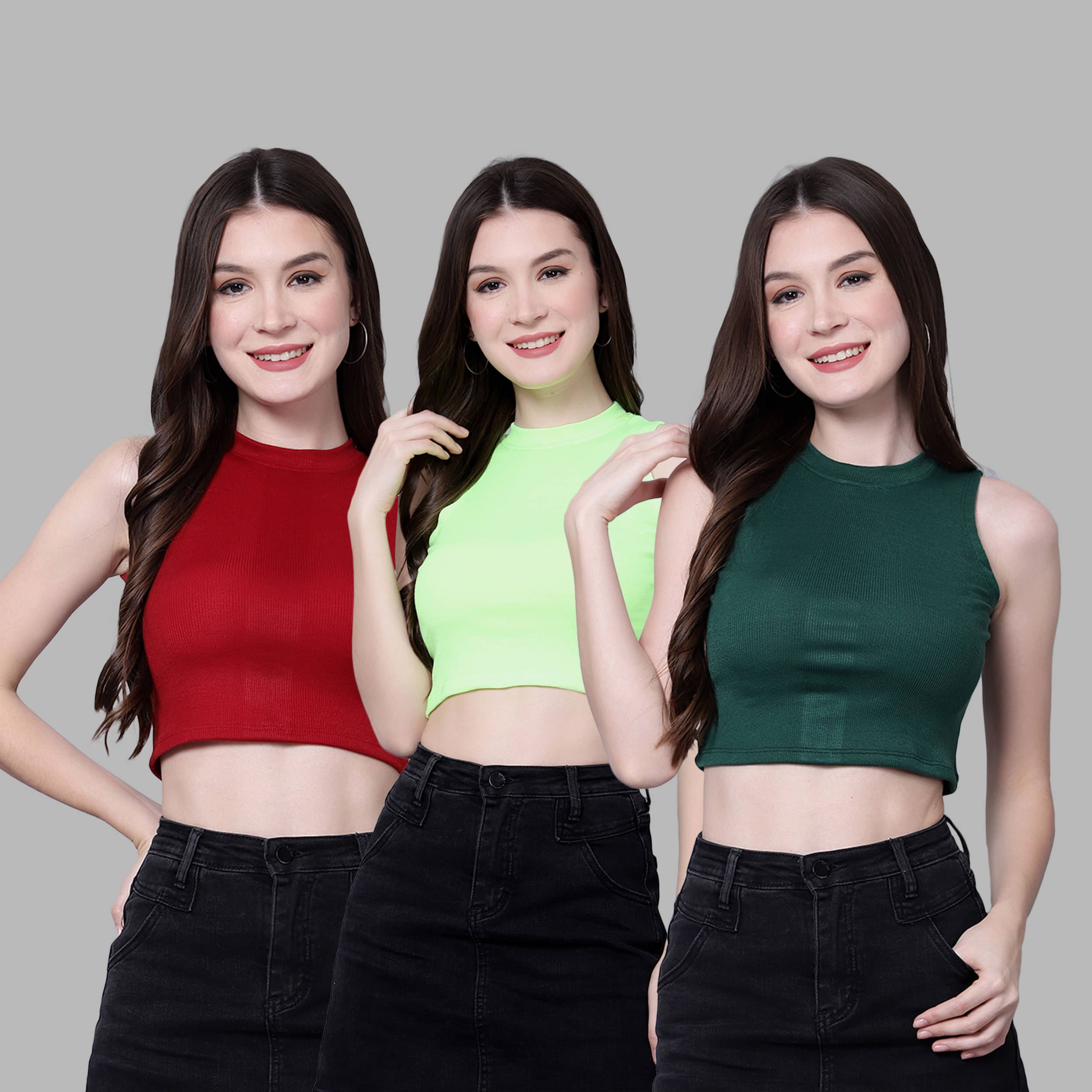 Diaz Women Cotton Solid Regular Fit Round Neck T-Shirt ( Multicolor ) Diaz Women Cotton Solid Regular Fit Round Neck T-Shirt ( Multicolor )