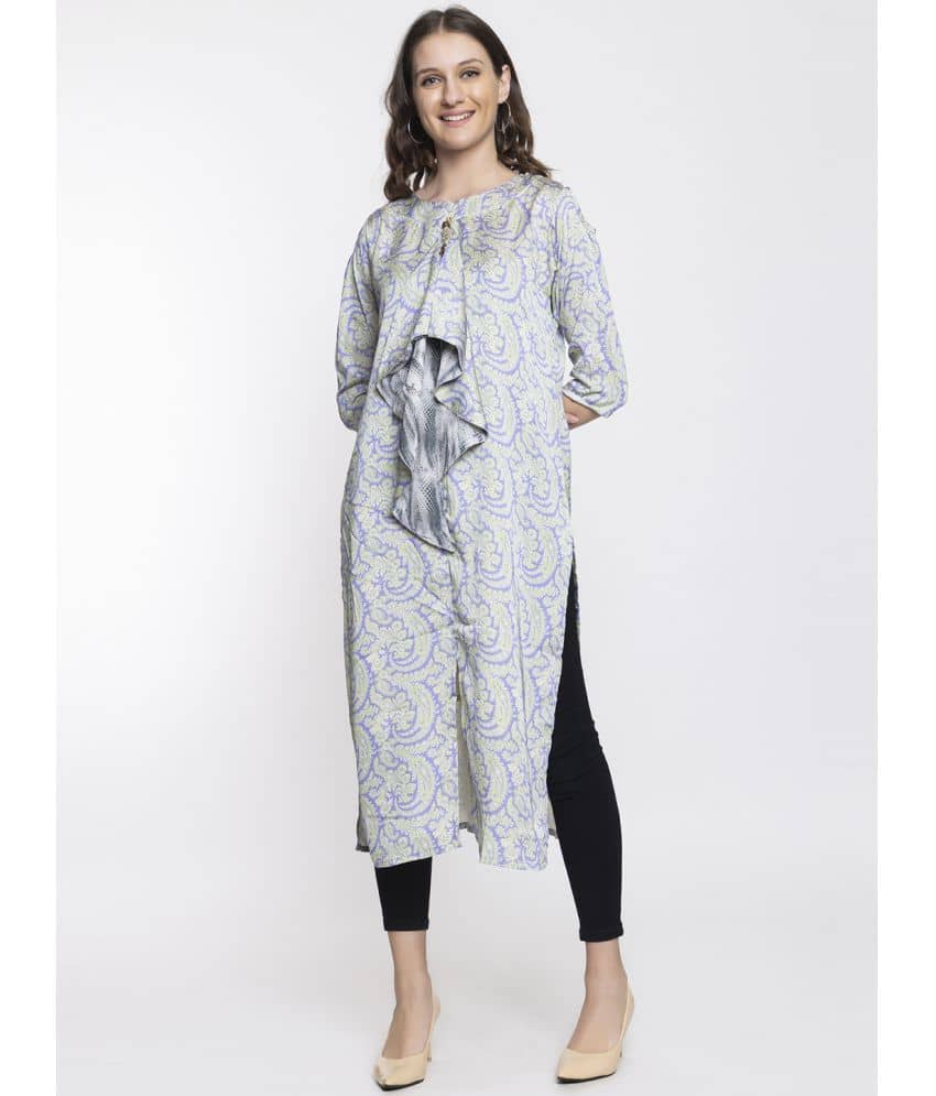 ELTHIA - Grey Silk Women's Front Slit Kurti ( Pack of 1 ) - Kurtis, Tunics | Buy online on ZillyBuy