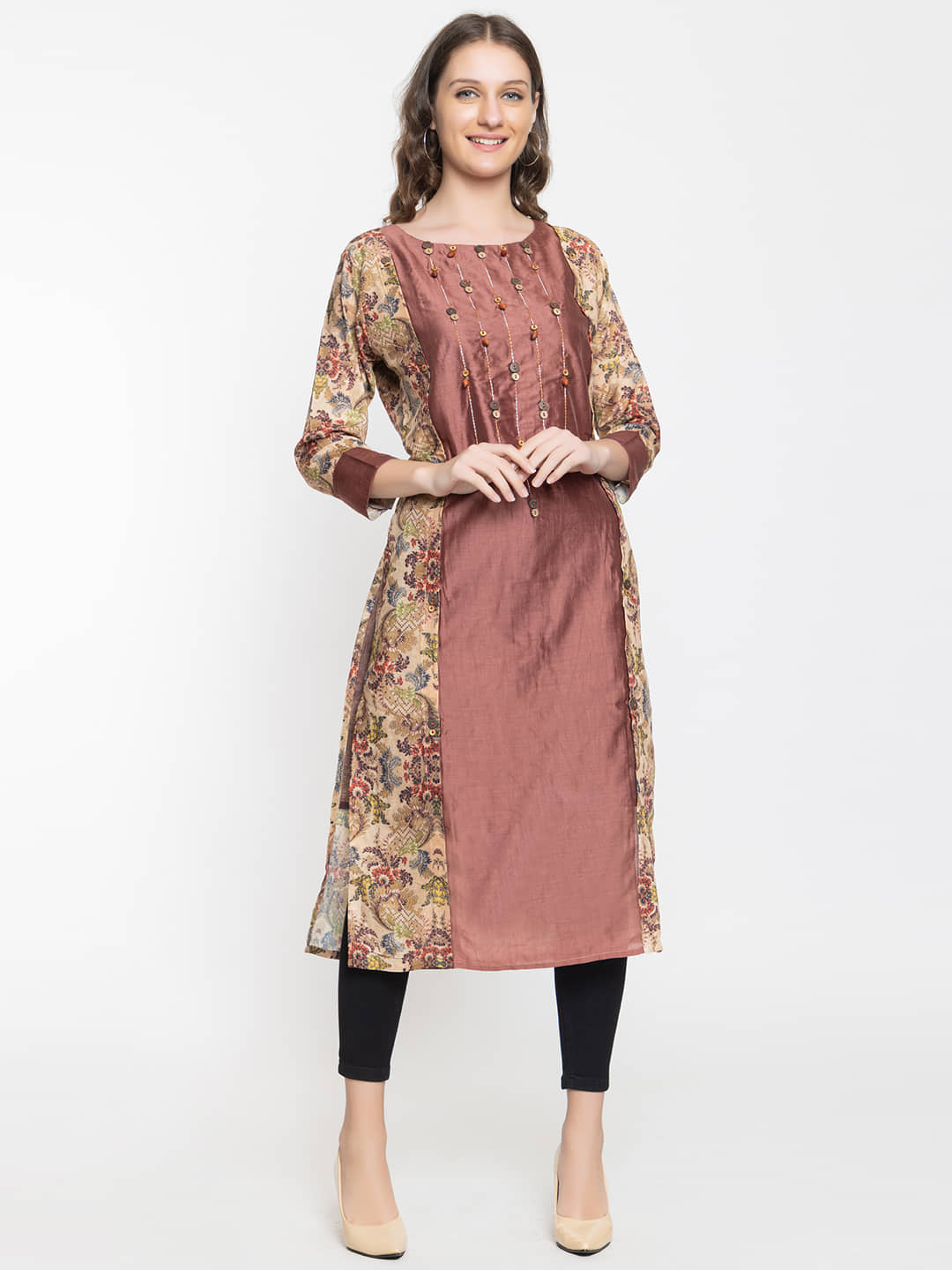 ELTHIA - Multicolor Silk Women's Straight Kurti ( Pack of 1 ) - Kurtis, Tunics | Buy online on ZillyBuy