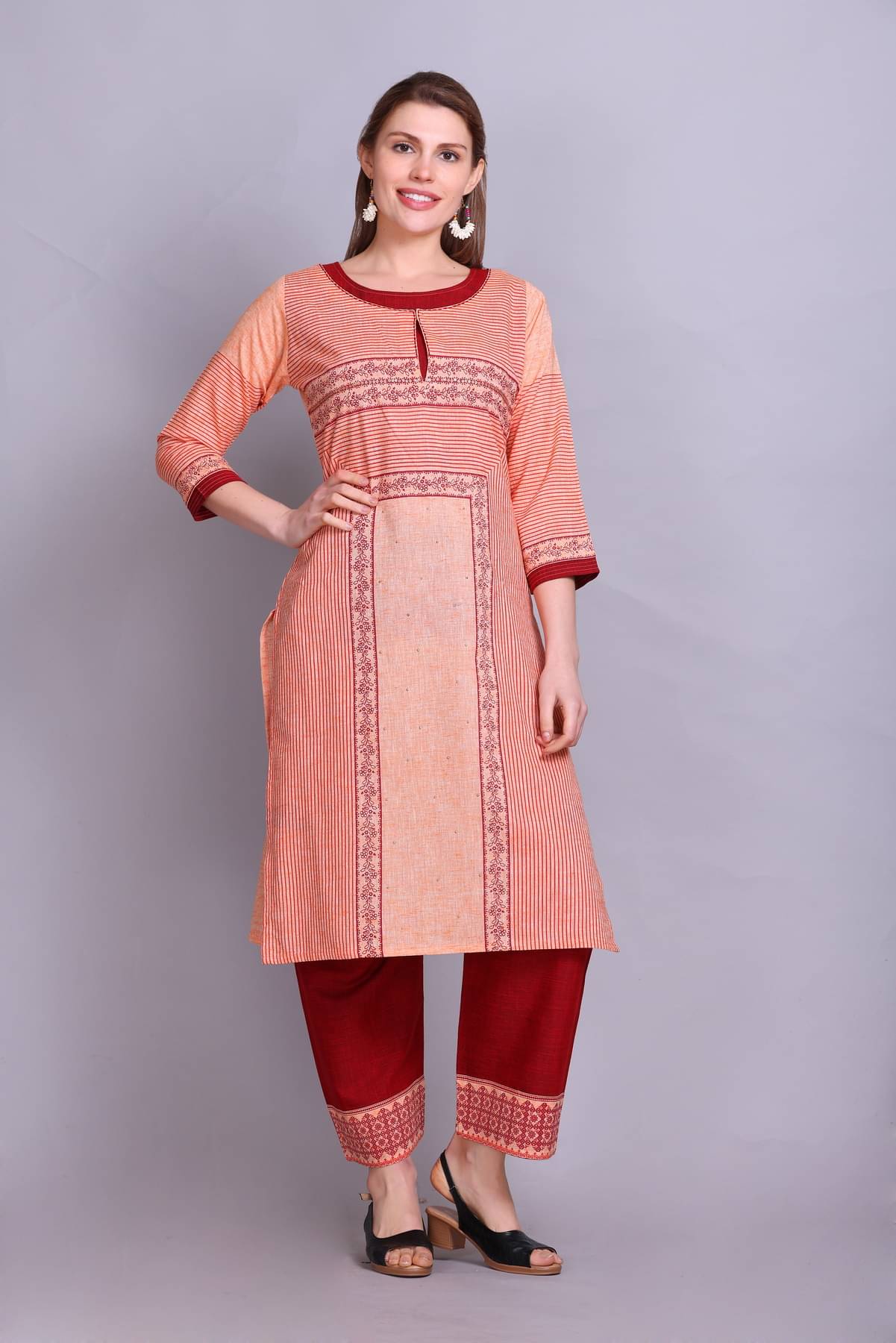 ELTHIA - Multicoloured Cotton Women's Straight Kurti ( Pack of 1 ) ELTHIA - Multicoloured Cotton Women's Straight Kurti ( Pack of 1 )
