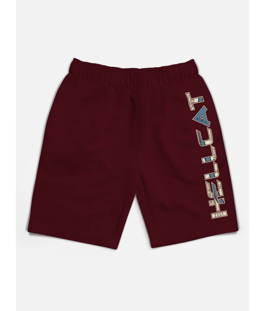 HELLCAT Pack of 1 Cotton Blend Shorts For Boys ( Burgundy ) - Shorts | Buy online on ZillyBuy