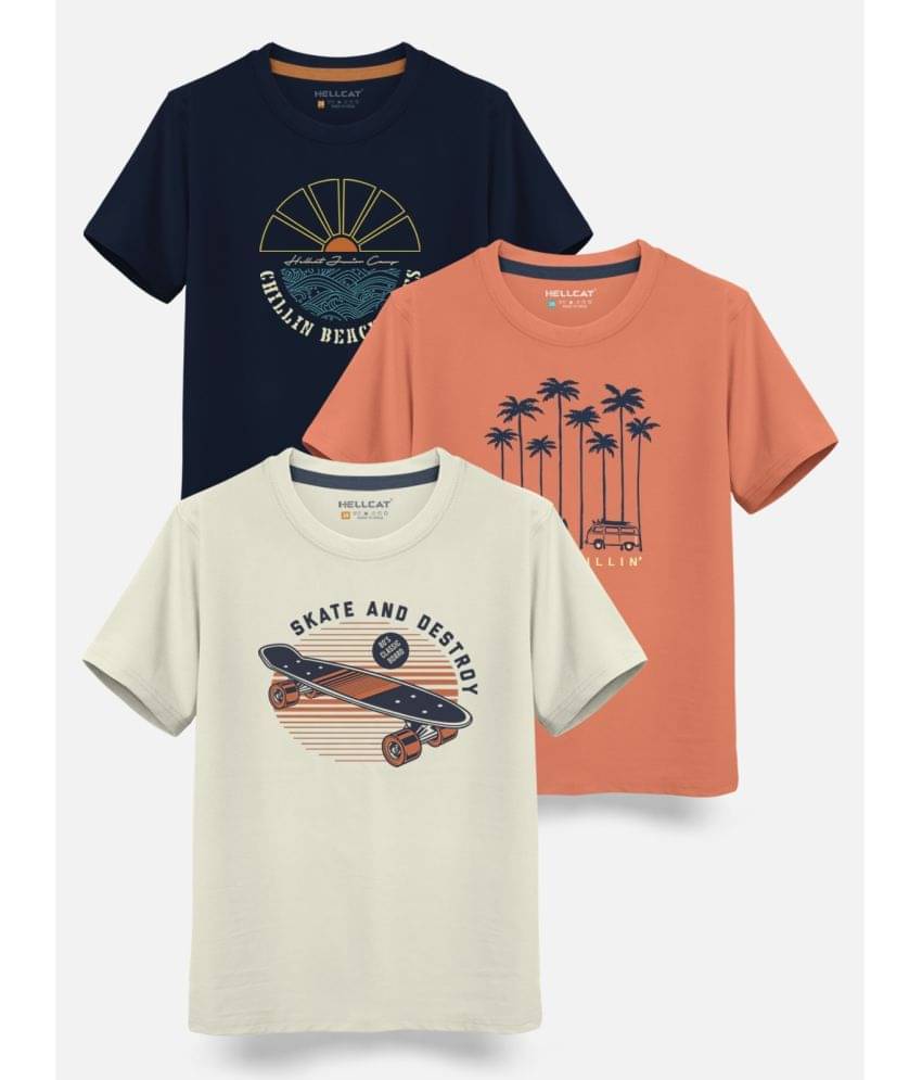     			HELLCAT Pack of 3 Boys Cotton Blend Polo T-Shirt ( Multi Color )