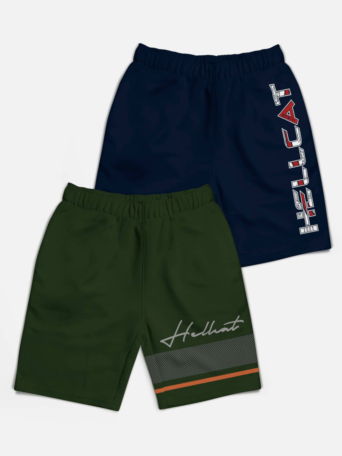 HELLCAT Pack of 2 Cotton Blend Shorts For Boys ( Multicolor ) - Shorts | Buy online on ZillyBuy