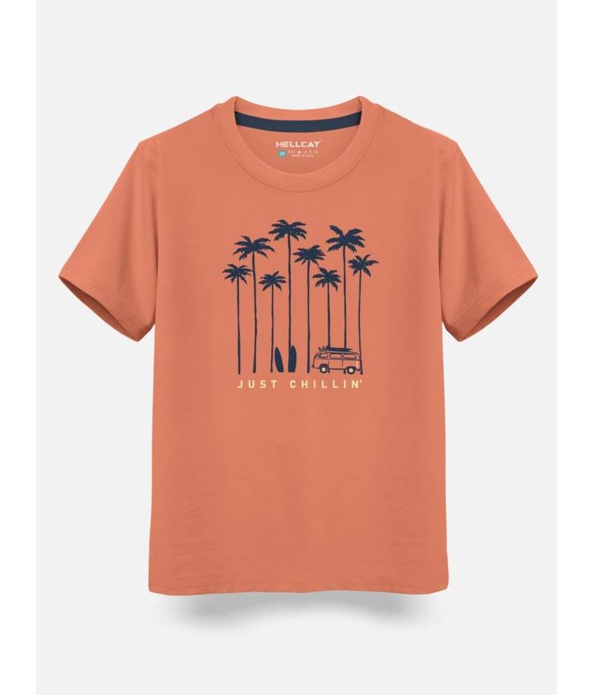     			HELLCAT Pack of 1 Boys Cotton Blend T-Shirt ( Orange )