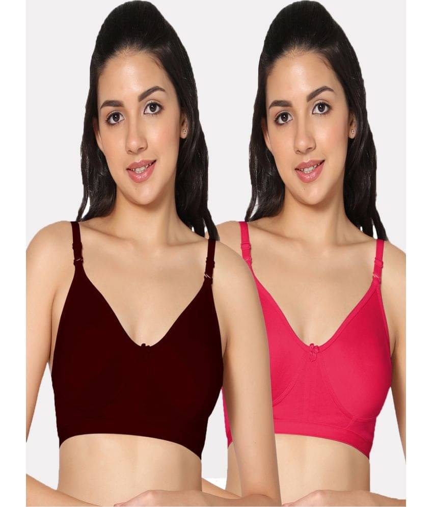 IN CARE LINGERIE Pack of 2 Cotton Non Padded Women's Everyday Bra ( Multicolor )     			IN CARE LINGERIE Pack of 2 Cotton Non Padded Women's Everyday Bra ( Multicolor )