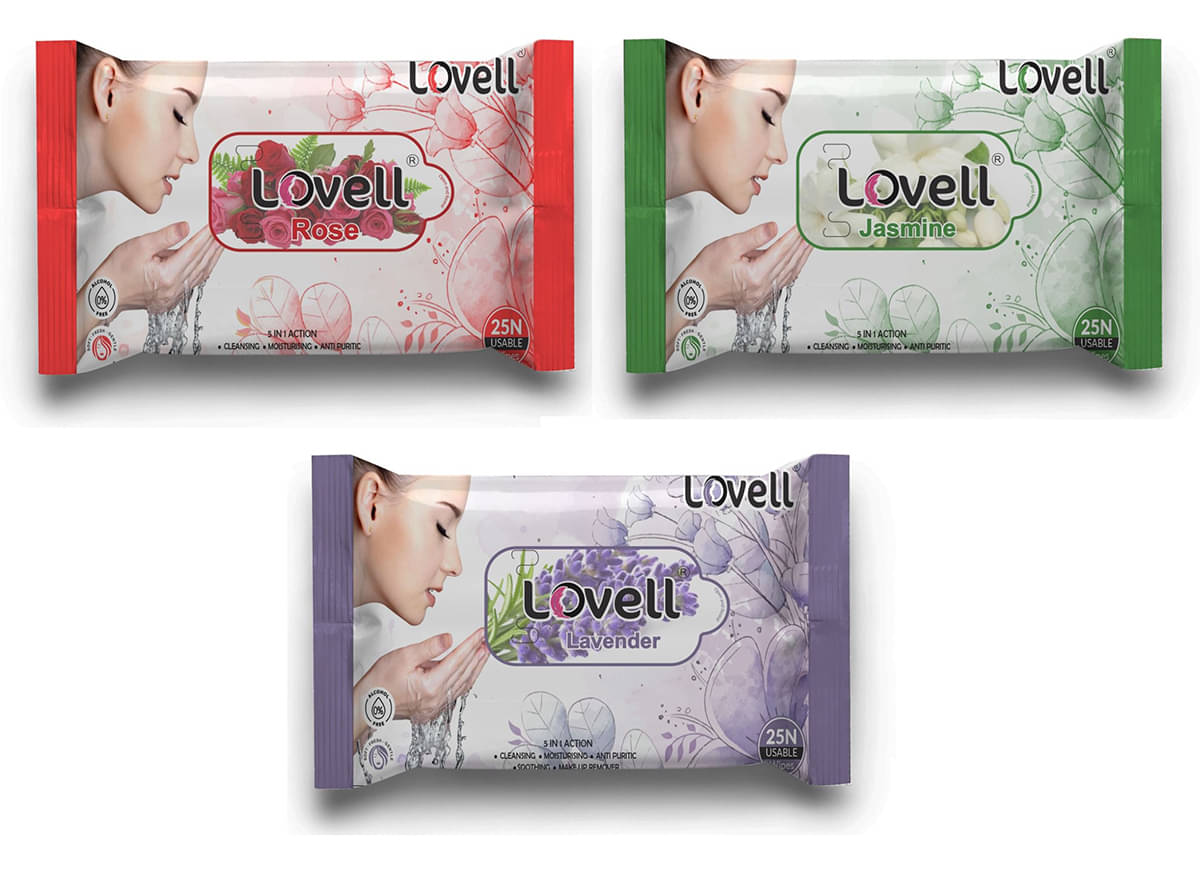     			Lenon Jasmine,Levender,Rose Facial Wipes Wet Wipes ( 50 Pcs ) Pack of 3