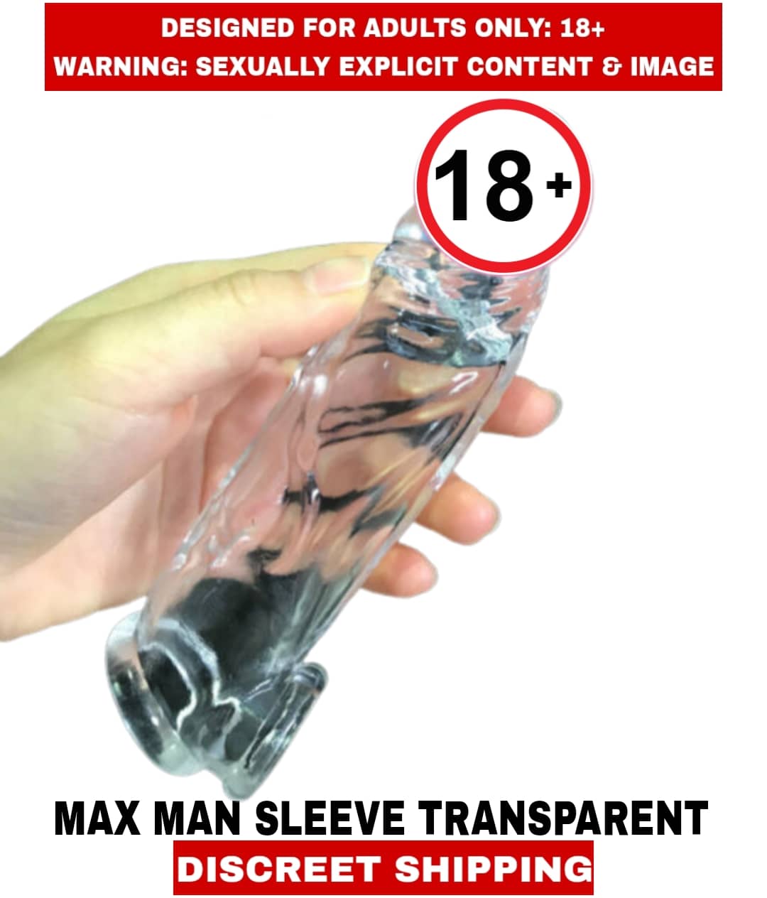 MALE ADULT SEX TOYS STUDMAN MAX MAN PENIS EXTENDER TRANSPARENT SLEEVE For Men