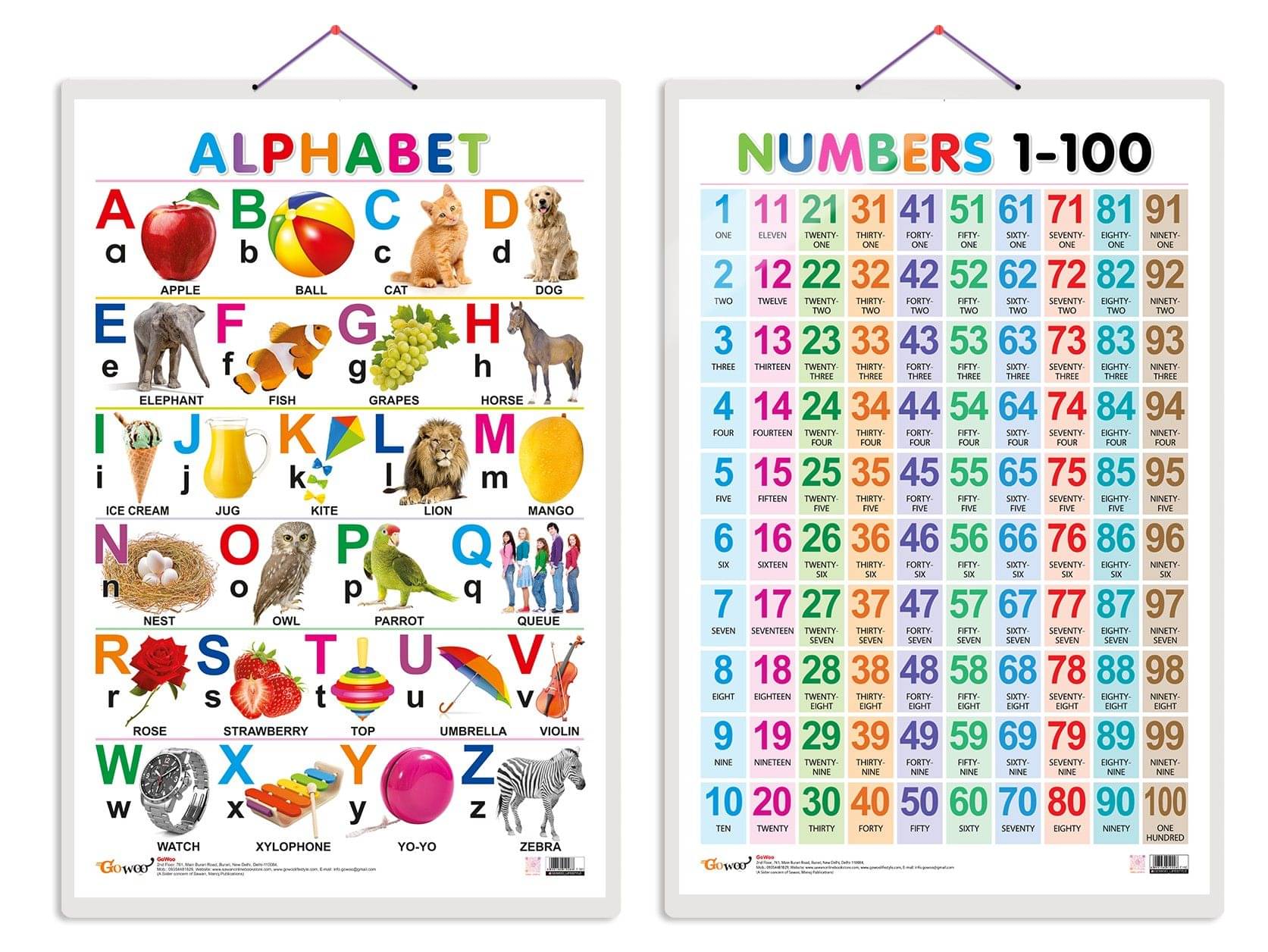 Set of 2 Alphabet and Numbers 1-100 Early Learning Educational Charts for Kids | 20"X30" inch |Non-Tearable and Waterproof | Double Sided Laminated | Perfect for Homeschooling, Kindergarten and Nursery Students Set of 2 Alphabet and Numbers 1-100 Early Learning Educational Charts for Kids | 20"X30" inch |Non-Tearable and Waterproof | Double Sided Laminated | Perfect for Homeschooling, Kindergarten and Nursery Students