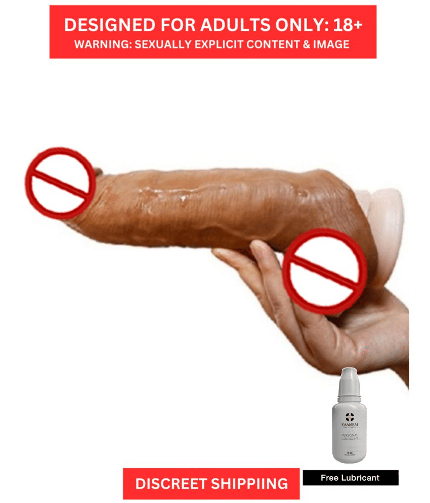 2 Inch Extension Double Hole Skin Brown Penis Sleeve For Men | Sex Toys For Couples By Naughty Nights + Free Kaamraj Lubricant