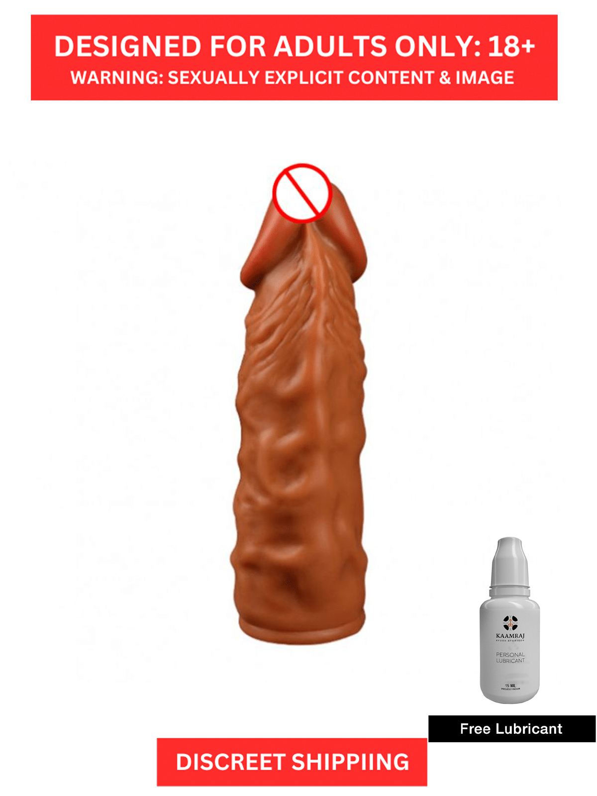 5 Inch Stretchable Penis Cover For Extra Time By Naughty Nights + Free Lubricant