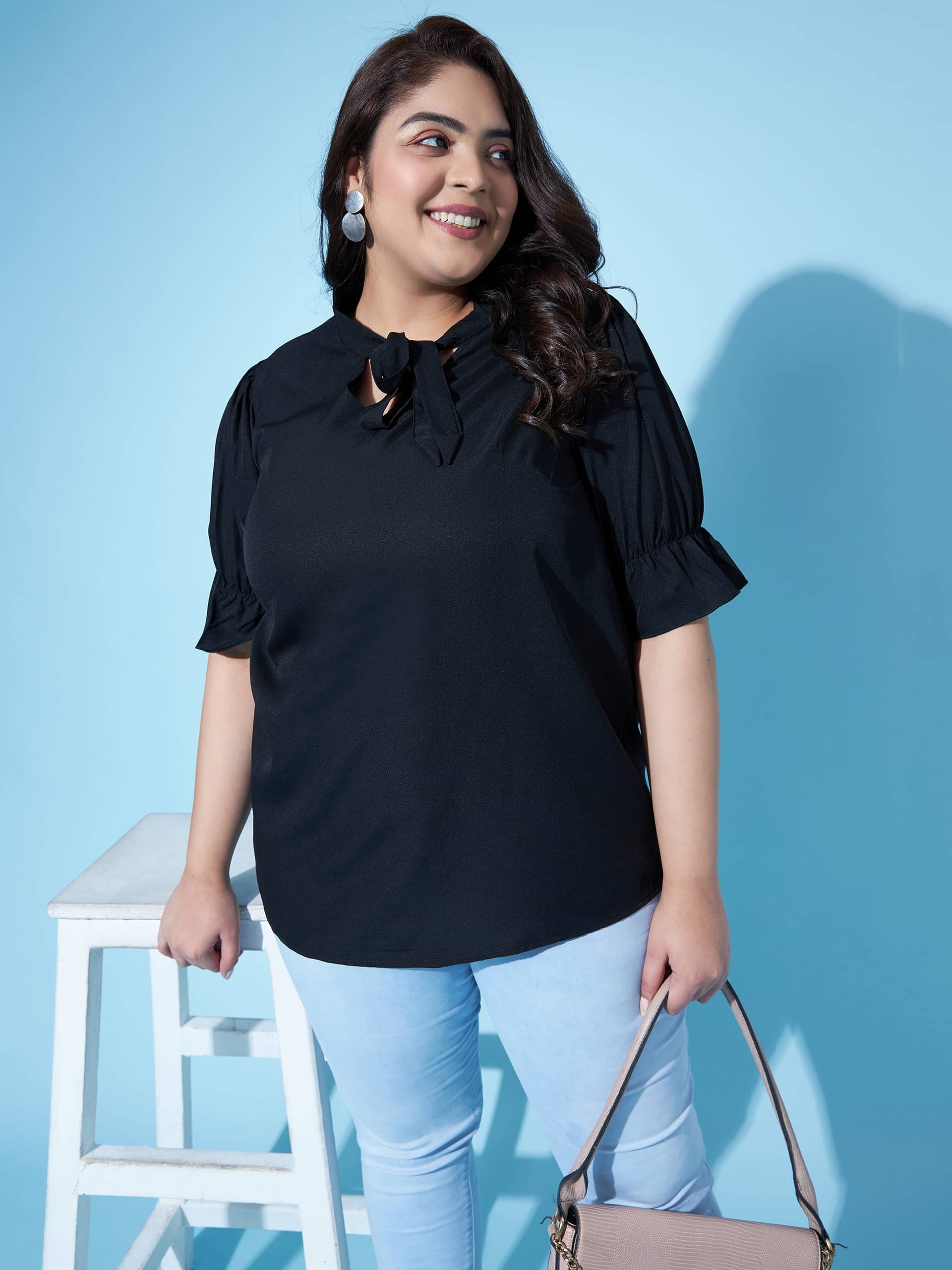 AUSTIVO Women's Viscose Regular Top ( Black )