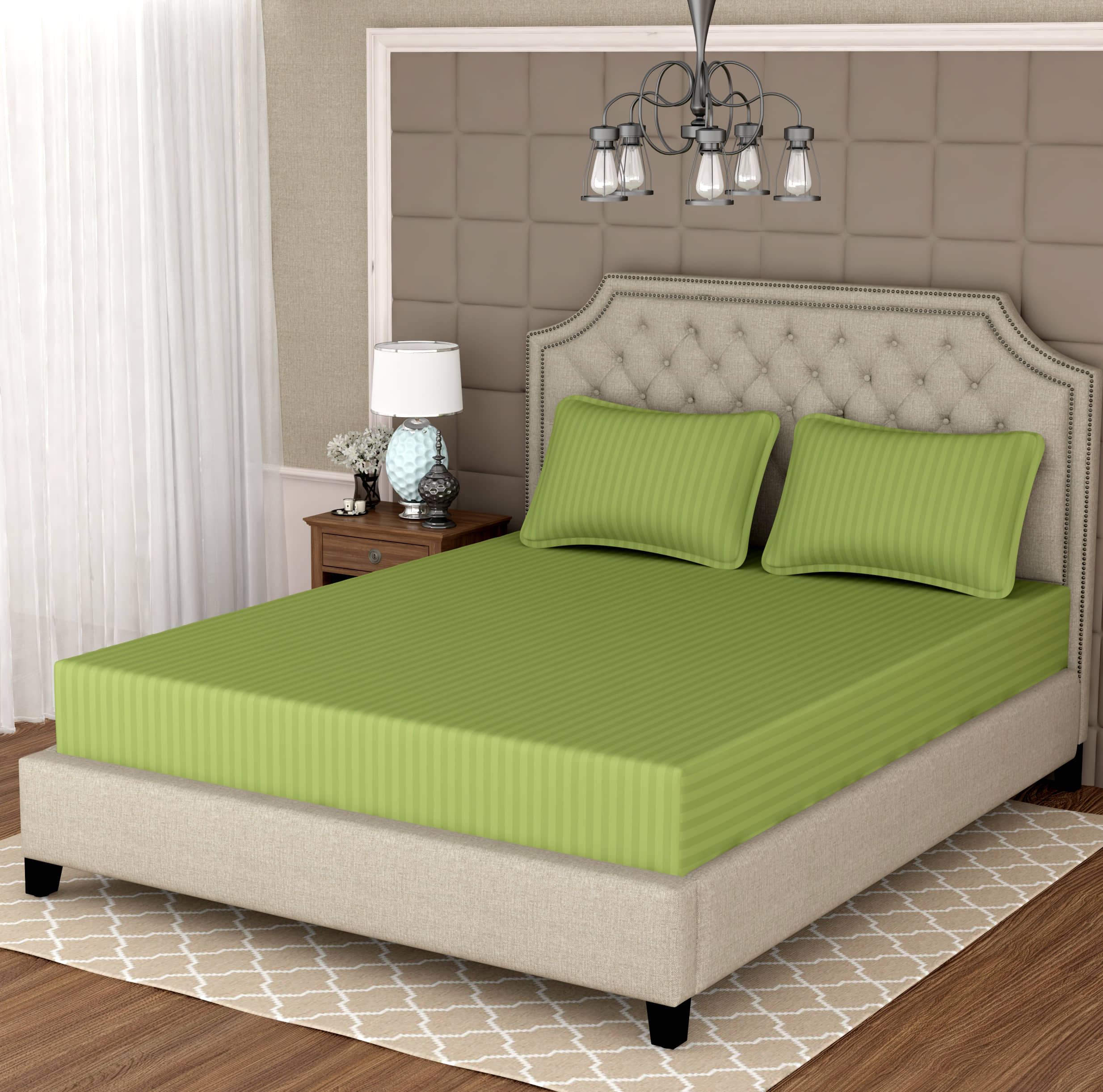 Apala Microfiber Double Bedsheet ( Green )