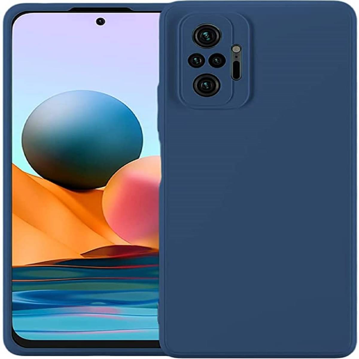     			Case Vault Covers - Blue Silicon Plain Cases Compatible For Xiaomi Redmi Note 10 Pro ( Pack of 1 )