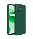 Case Vault Covers - Green Silicon Plain Cases Compatible For Realme Narzo 50A Prime ( Pack of 1 )