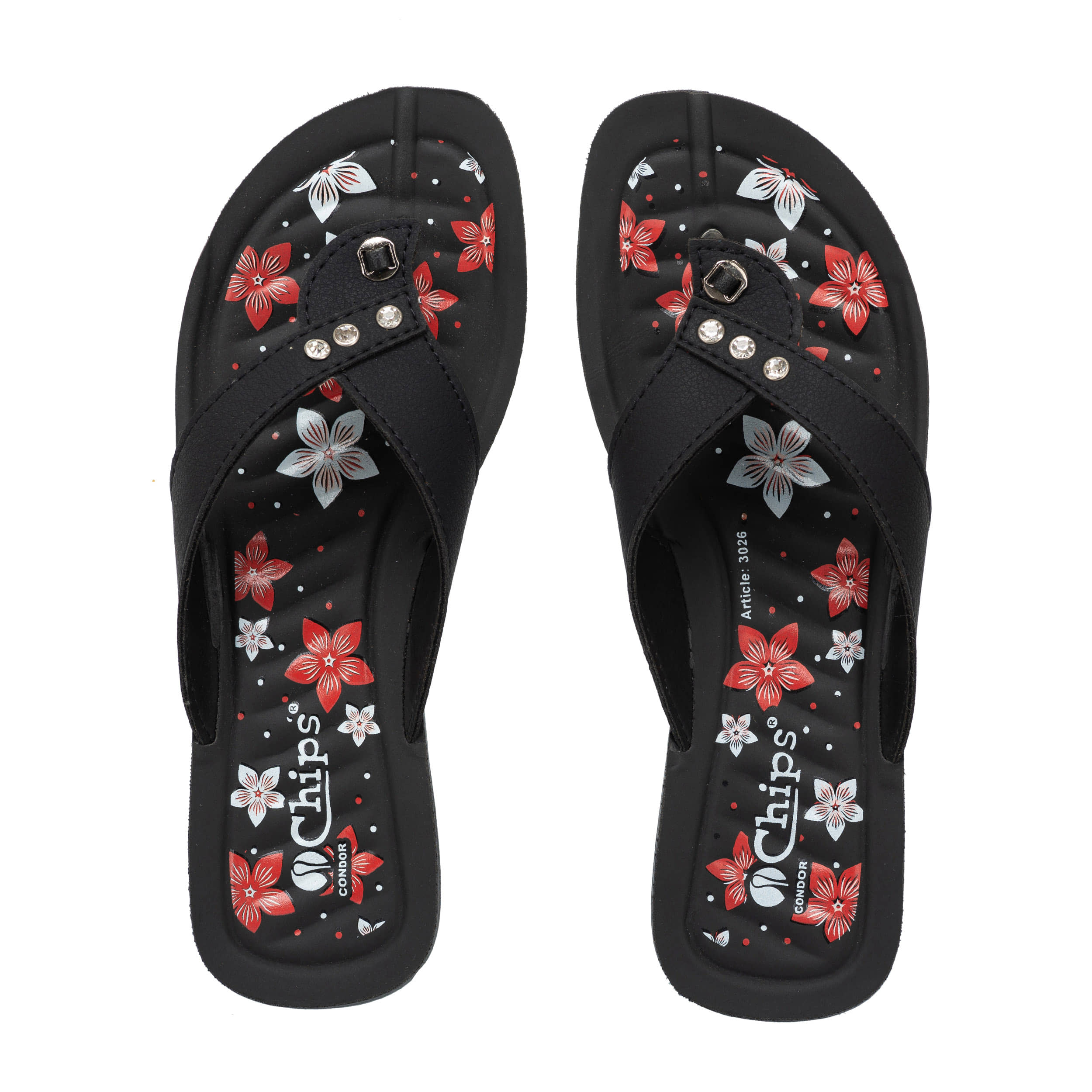 Chips - Black Women's Thong Flip Flop