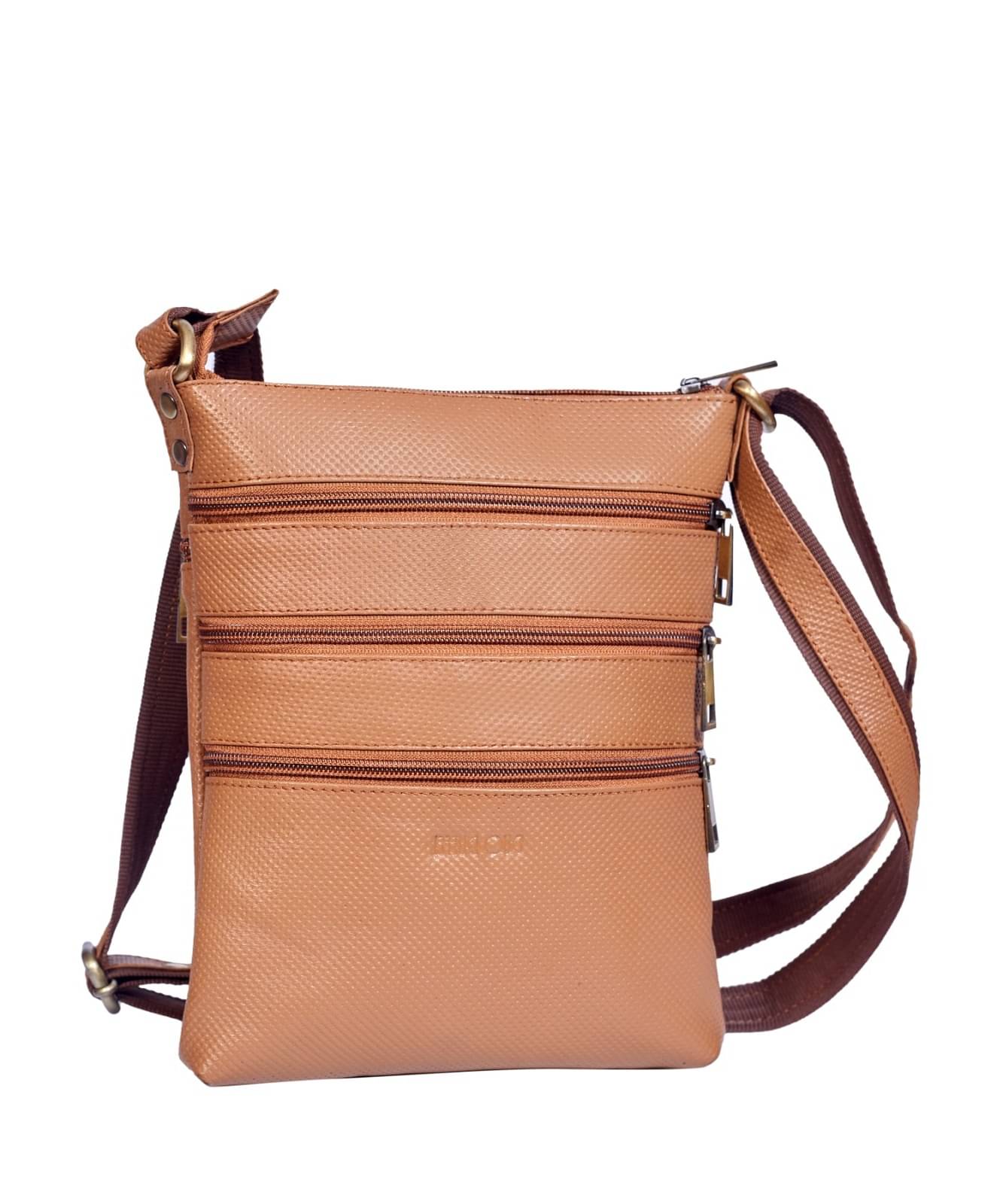     			DUO DUFFEL - Tan Pure Leather Crossbody