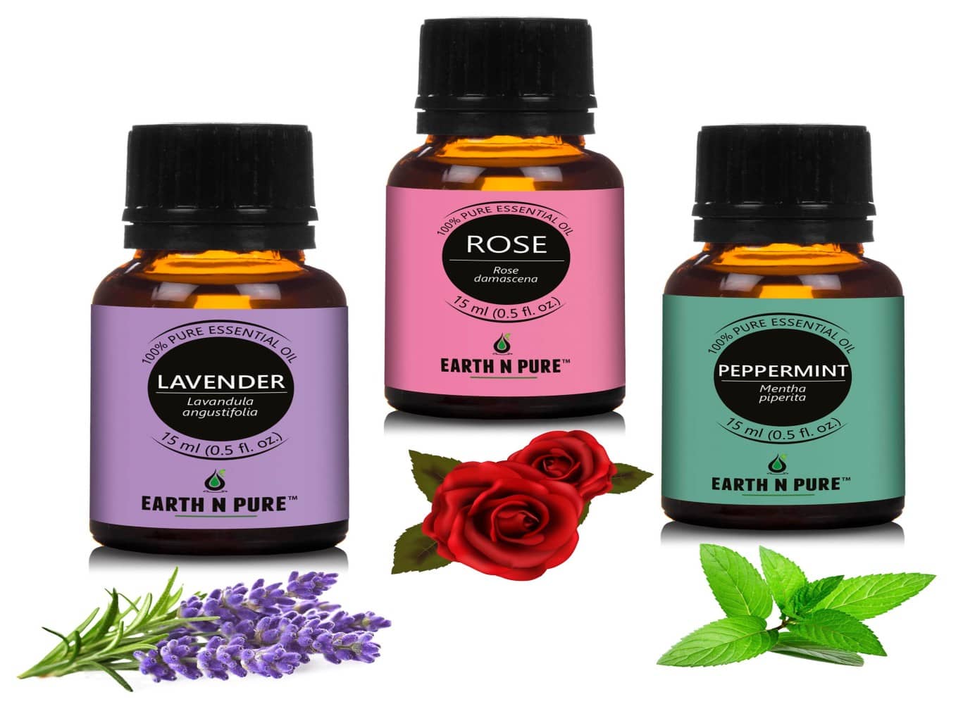 Earth N Pure - Rose Essential Oil 15 mL ( Pack of 3 )