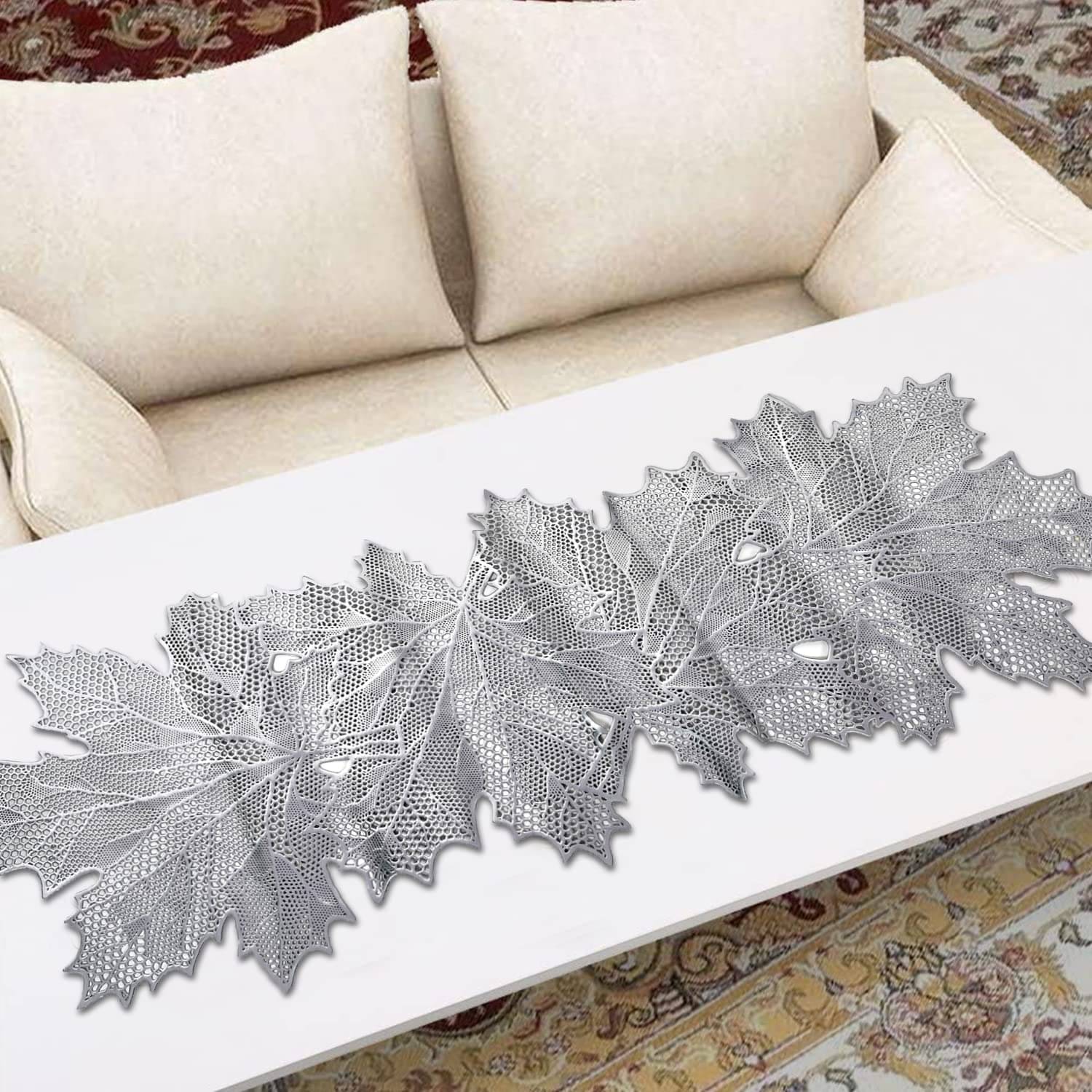 PVC 4 Seater Table Runner ( 92 cm x 33 cm ) Single - Silver PVC 4 Seater Table Runner ( 92 cm x 33 cm ) Single - Silver
