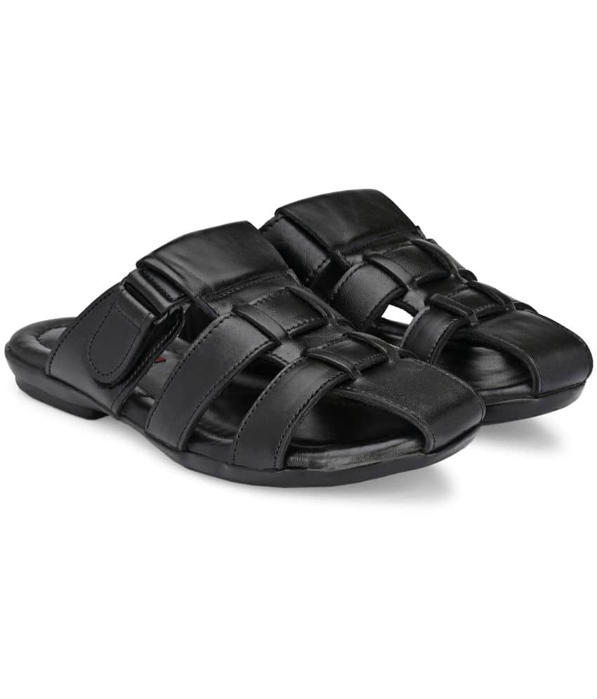 John Karsun - Black Men's Leather Slipper