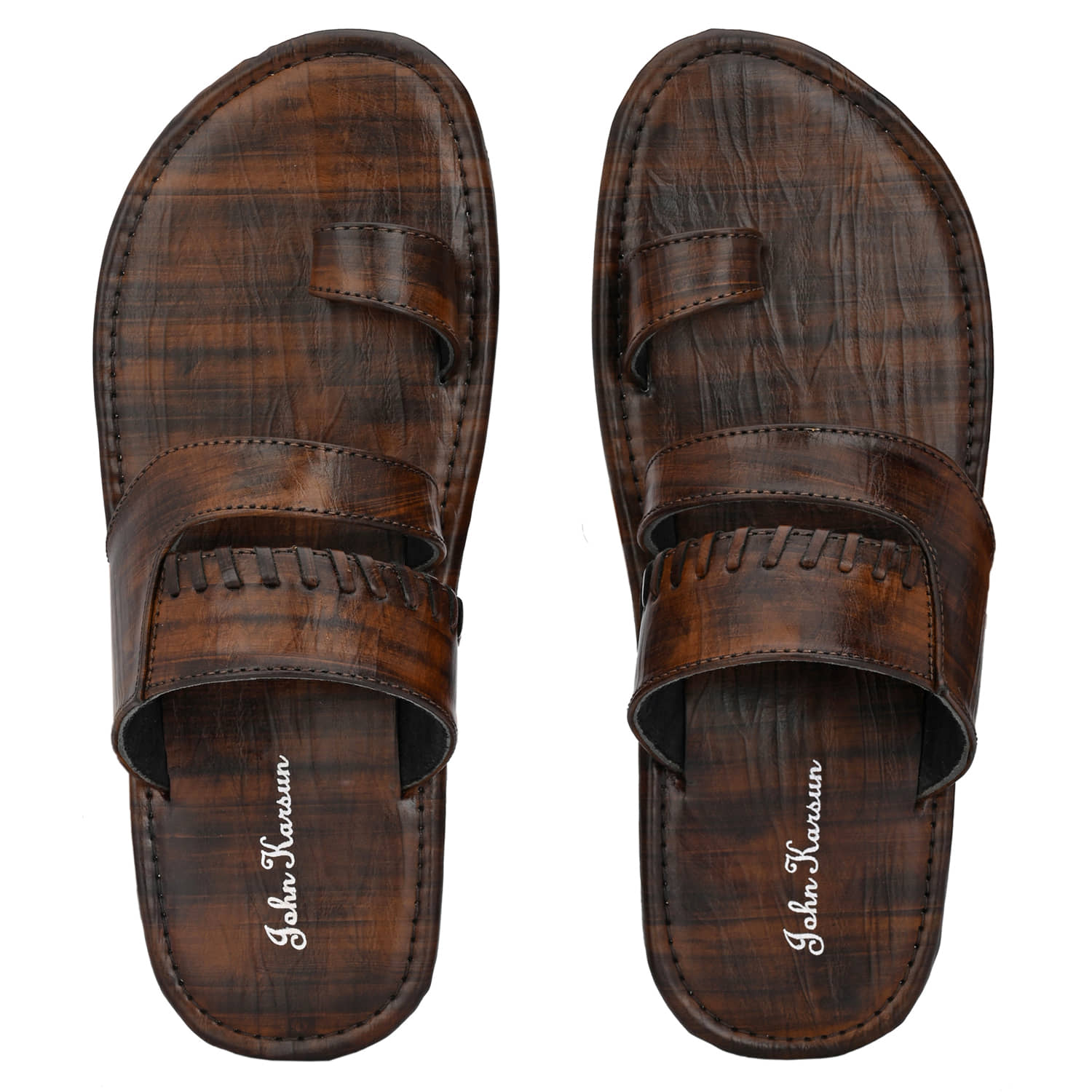 John Karsun - White Men's Leather Slipper