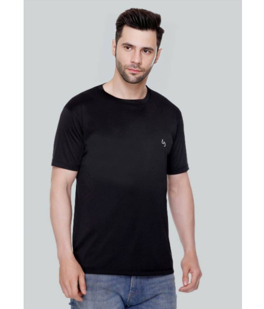    			LEEBONEE Pack of 1 Polyester Regular Fit Men's T-Shirt ( Black )