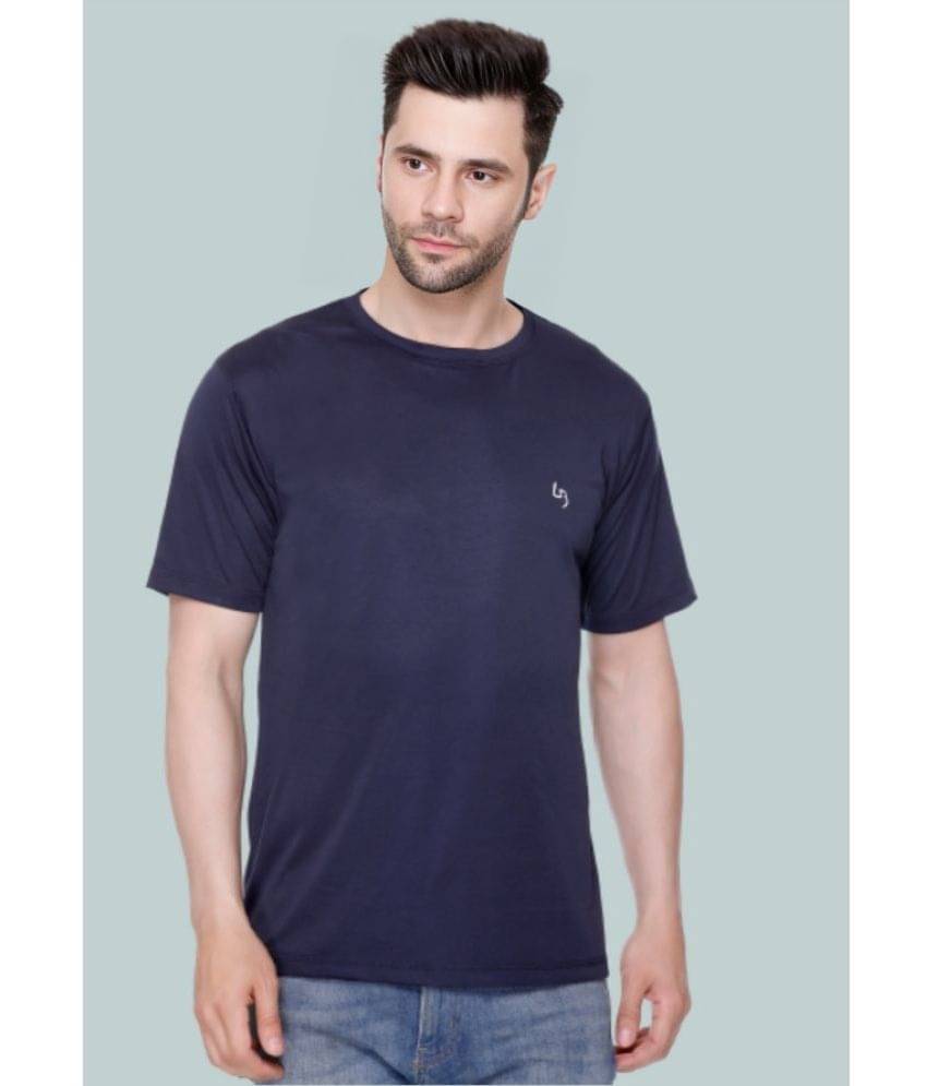 LEEBONEE Pack of 1 Polyester Regular Fit Men's T-Shirt ( Navy ) LEEBONEE Pack of 1 Polyester Regular Fit Men's T-Shirt ( Navy )