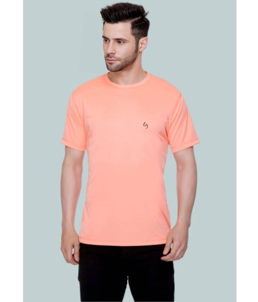 LEEBONEE Pack of 1 Polyester Regular Fit Men's T-Shirt ( Peach ) LEEBONEE Pack of 1 Polyester Regular Fit Men's T-Shirt ( Peach )