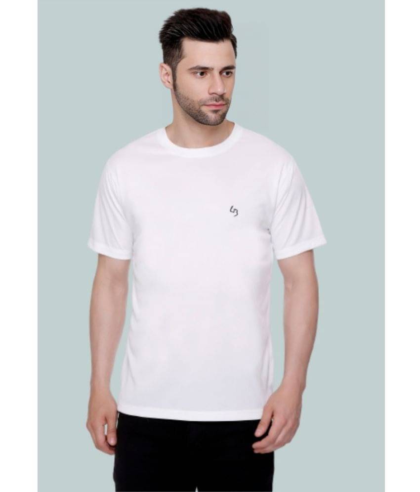 LEEBONEE Pack of 1 Polyester Regular Fit Men's T-Shirt ( White ) LEEBONEE Pack of 1 Polyester Regular Fit Men's T-Shirt ( White )