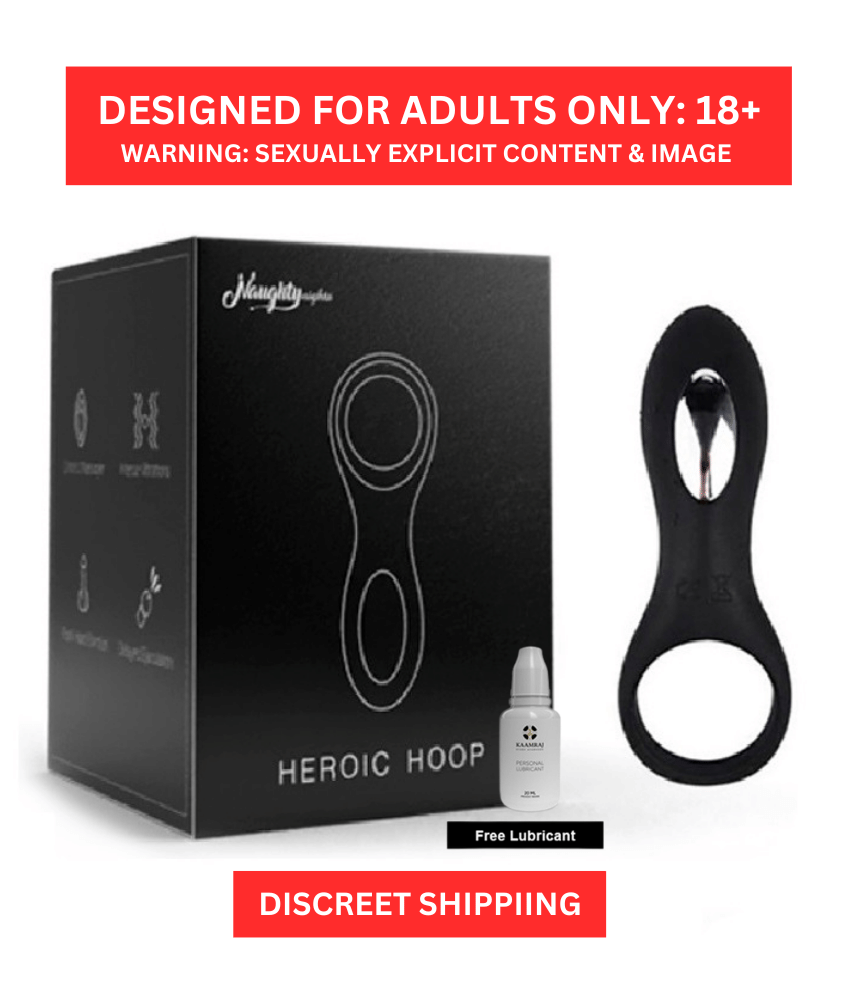 Naughty Nights heroic hoop adult vibrating Ring With USB Charging And 10 Vibration Modes + Free Kaamraj Lubricant