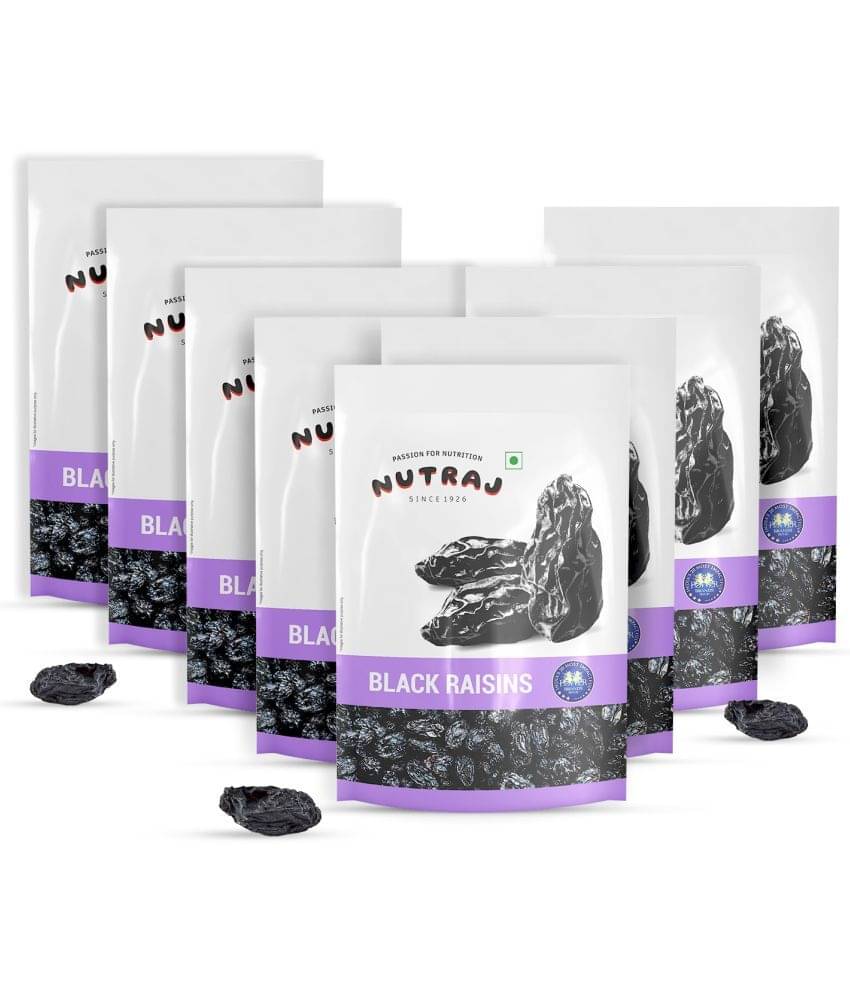     			Nutraj Black Raisins 1.6 Kg (200g X 8), Seedless Black Raisins, Kali Kishmish