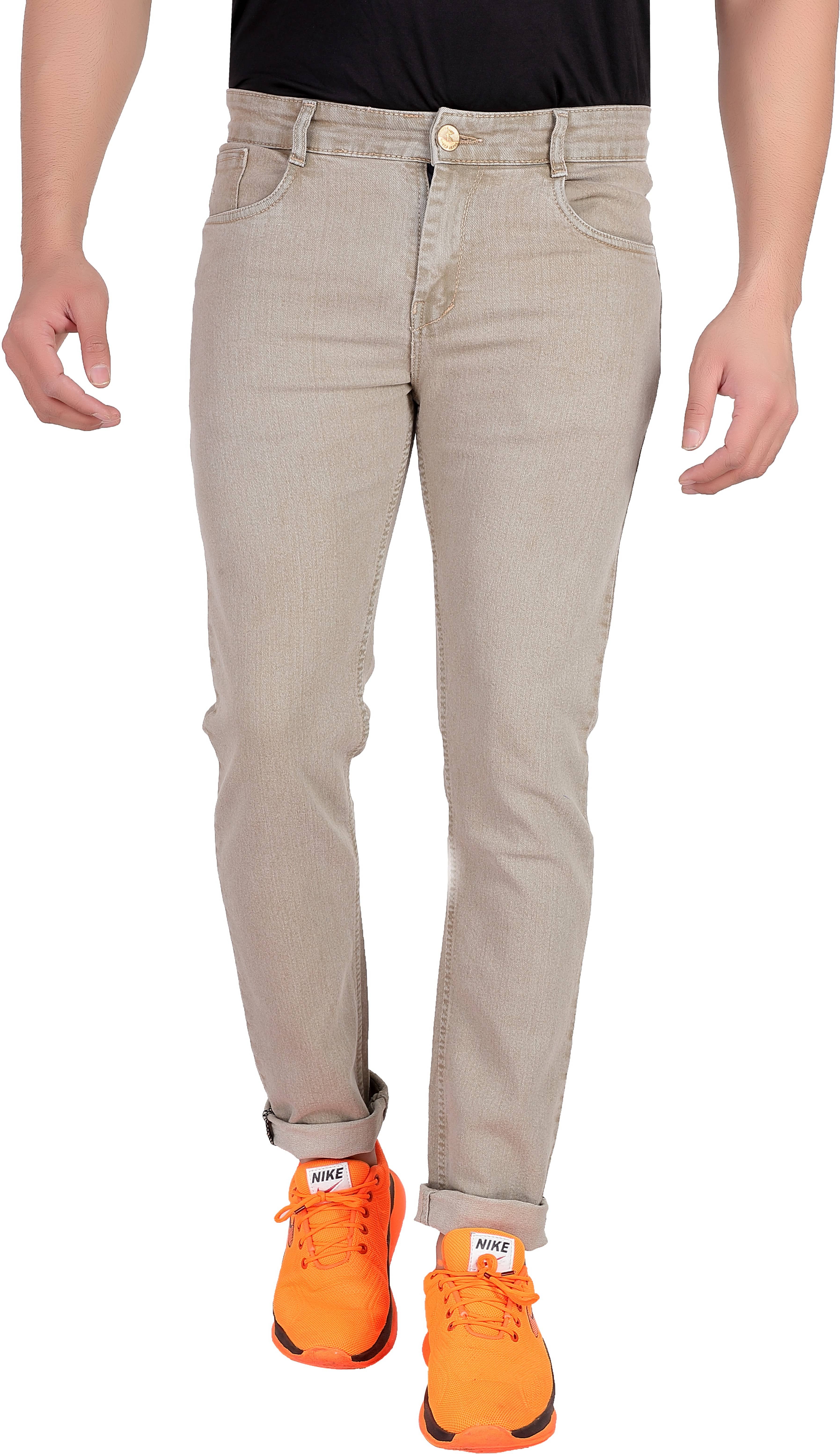 RAGZO - Beige Denim Slim Fit Men's Jeans ( Pack of 1 ) - Jeans | Buy online on ZillyBuy