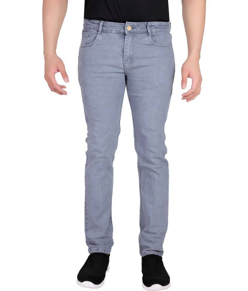RAGZO - Grey Denim Slim Fit Men's Jeans ( Pack of 1 ) - Jeans | Buy online on ZillyBuy
