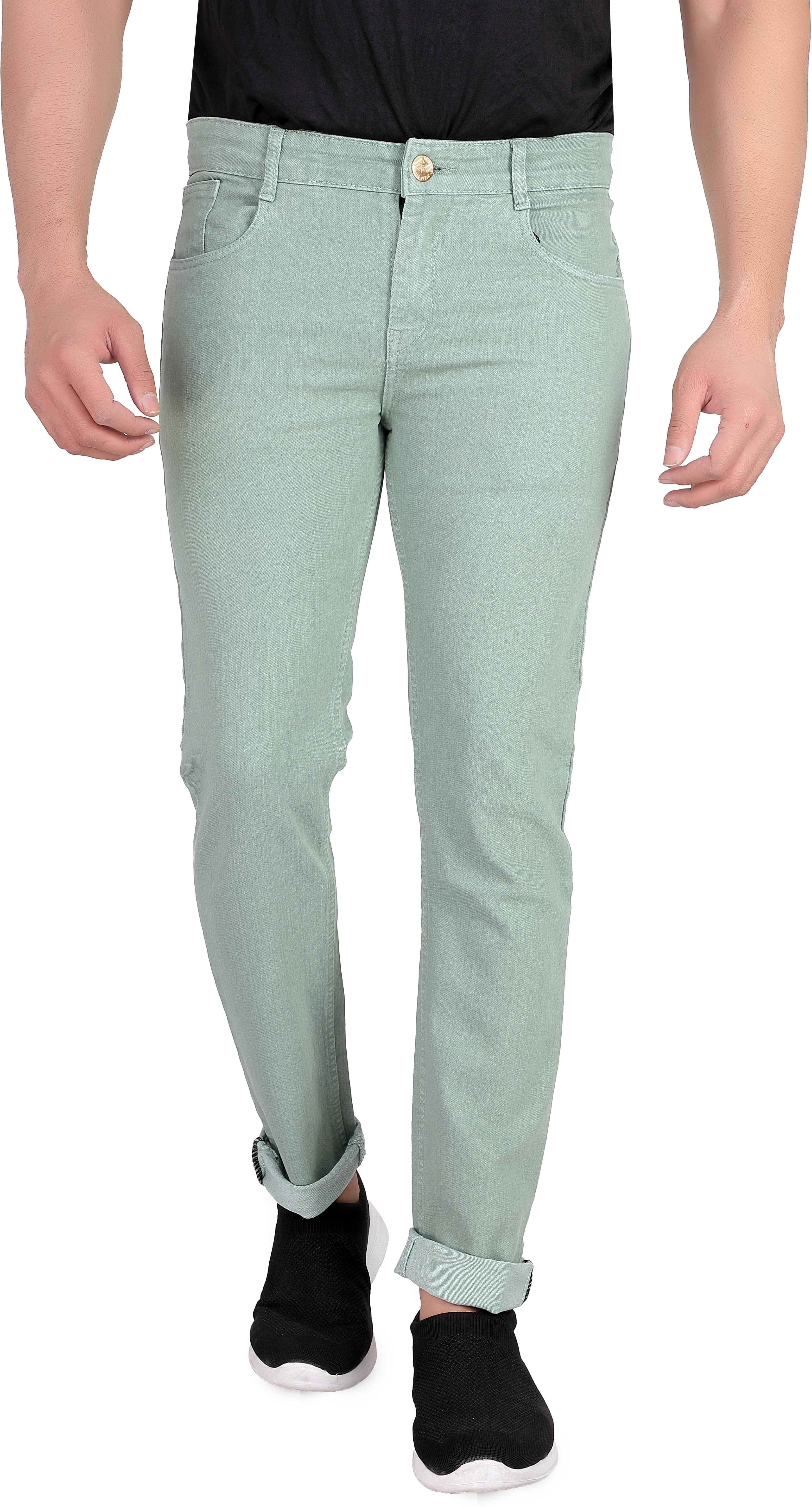 RAGZO - Light Green Denim Slim Fit Men's Jeans ( Pack of 1 ) - Jeans | Buy online on ZillyBuy