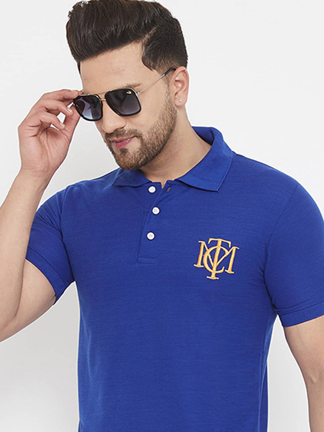 The Million Club Pack of 1 Cotton Blend Regular Fit Solid Half Sleeves Men's Polo T Shirt ( Blue ) The Million Club Pack of 1 Cotton Blend Regular Fit Solid Half Sleeves Men's Polo T Shirt ( Blue )