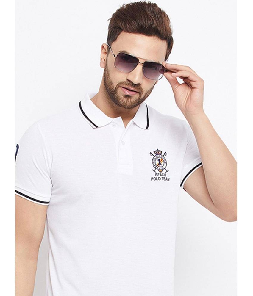 The Million Club Pack of 1 Cotton Blend Regular Fit Solid Half Sleeves Men's Polo T Shirt ( White )     			The Million Club Pack of 1 Cotton Blend Regular Fit Solid Half Sleeves Men's Polo T Shirt ( White )