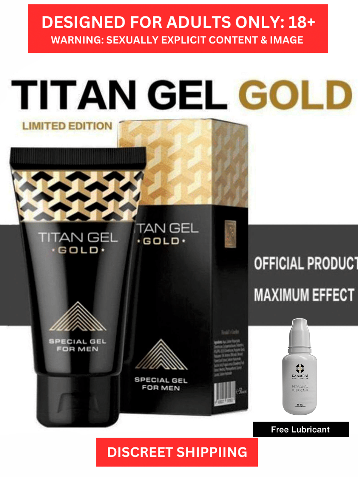 Titan Penis Enlargement Gel Gold- Russian Natural Safe and Secure Sex Formula Gel