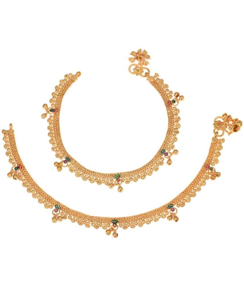 AanyaCentric - Gold Anklets ( Pack of 2 ) AanyaCentric - Gold Anklets ( Pack of 2 )