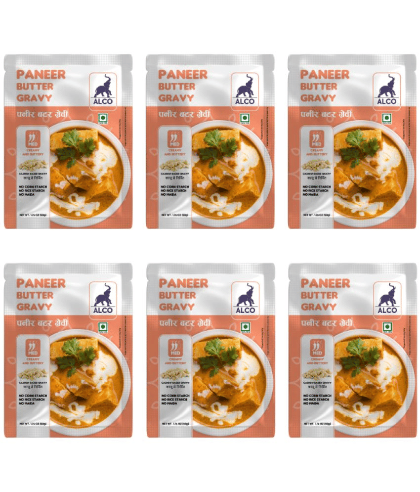 Alco Spices Paneer Butter Gravy : Natural & Fresh Instant Gravy (6 x 50gm) 300 gm Alco Spices Paneer Butter Gravy : Natural & Fresh Instant Gravy (6 x 50gm) 300 gm