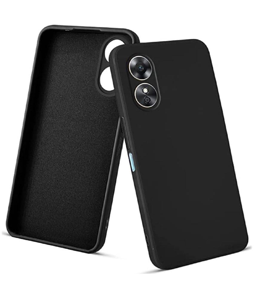 Case Vault Covers - Black Silicon Plain Cases Compatible For Oppo A17 ( Pack of 1 ) Case Vault Covers - Black Silicon Plain Cases Compatible For Oppo A17 ( Pack of 1 )