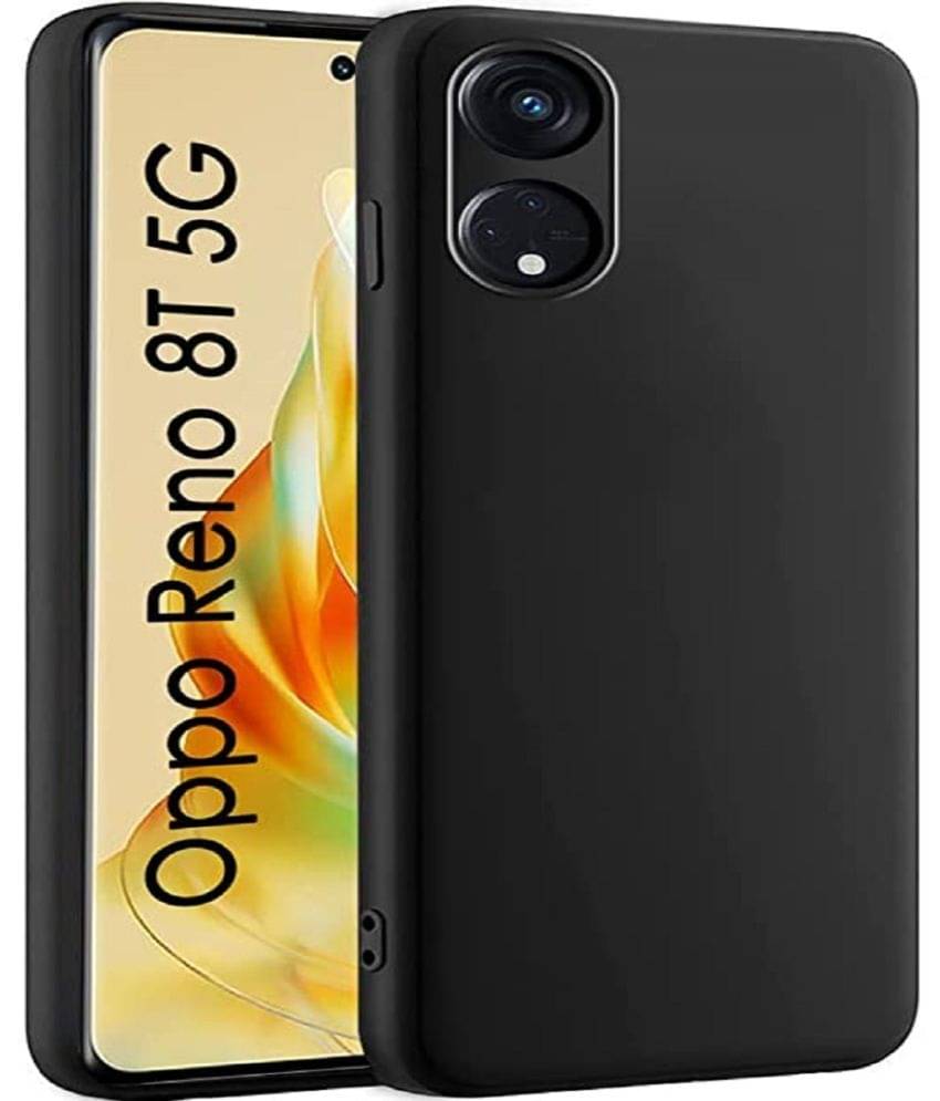 Case Vault Covers - Black Silicon Plain Cases Compatible For Oppo Reno 8T 5G ( Pack of 1 ) Case Vault Covers - Black Silicon Plain Cases Compatible For Oppo Reno 8T 5G ( Pack of 1 )