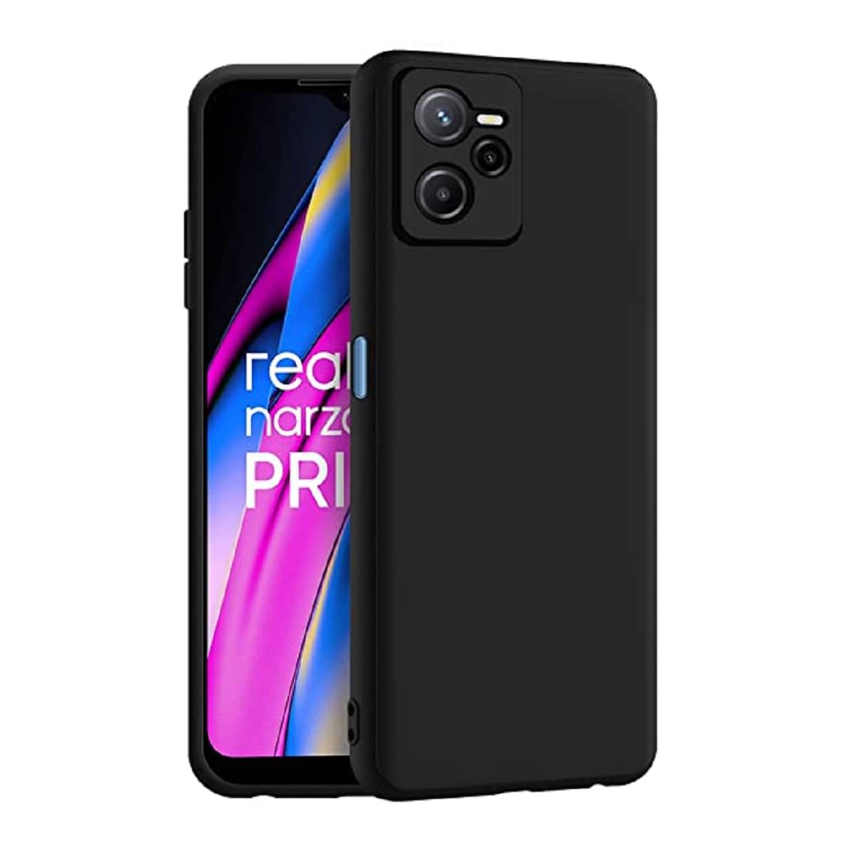     			Case Vault Covers - Black Silicon Plain Cases Compatible For Realme Narzo 50A Prime ( Pack of 1 )
