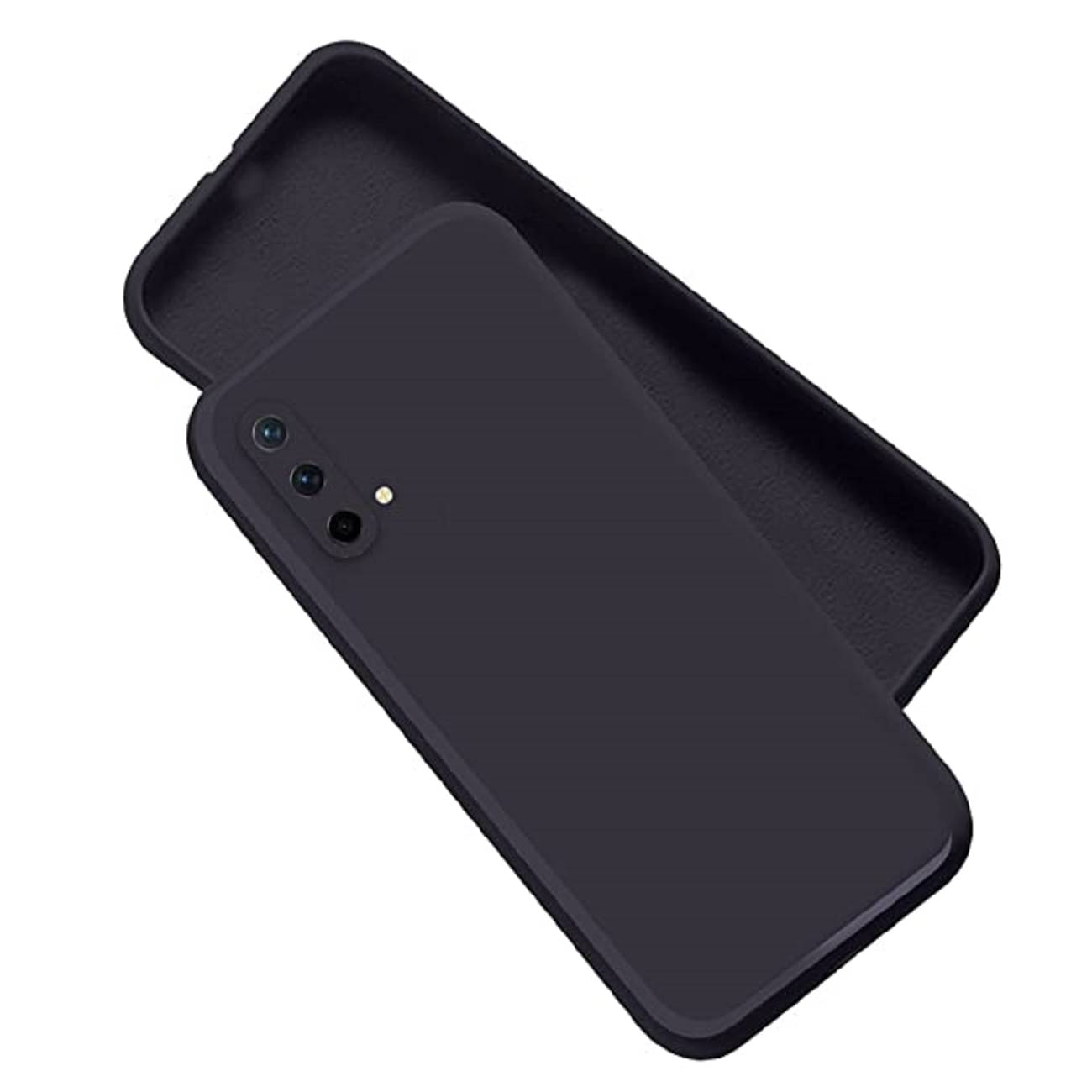     			Case Vault Covers - Black Silicon Plain Cases Compatible For Oneplus Nord Ce 5G ( Pack of 1 )