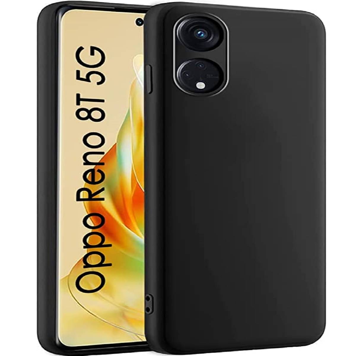 Case Vault Covers - Black Silicon Plain Cases Compatible For Oppo Reno 8T 5G ( Pack of 1 ) Case Vault Covers - Black Silicon Plain Cases Compatible For Oppo Reno 8T 5G ( Pack of 1 )