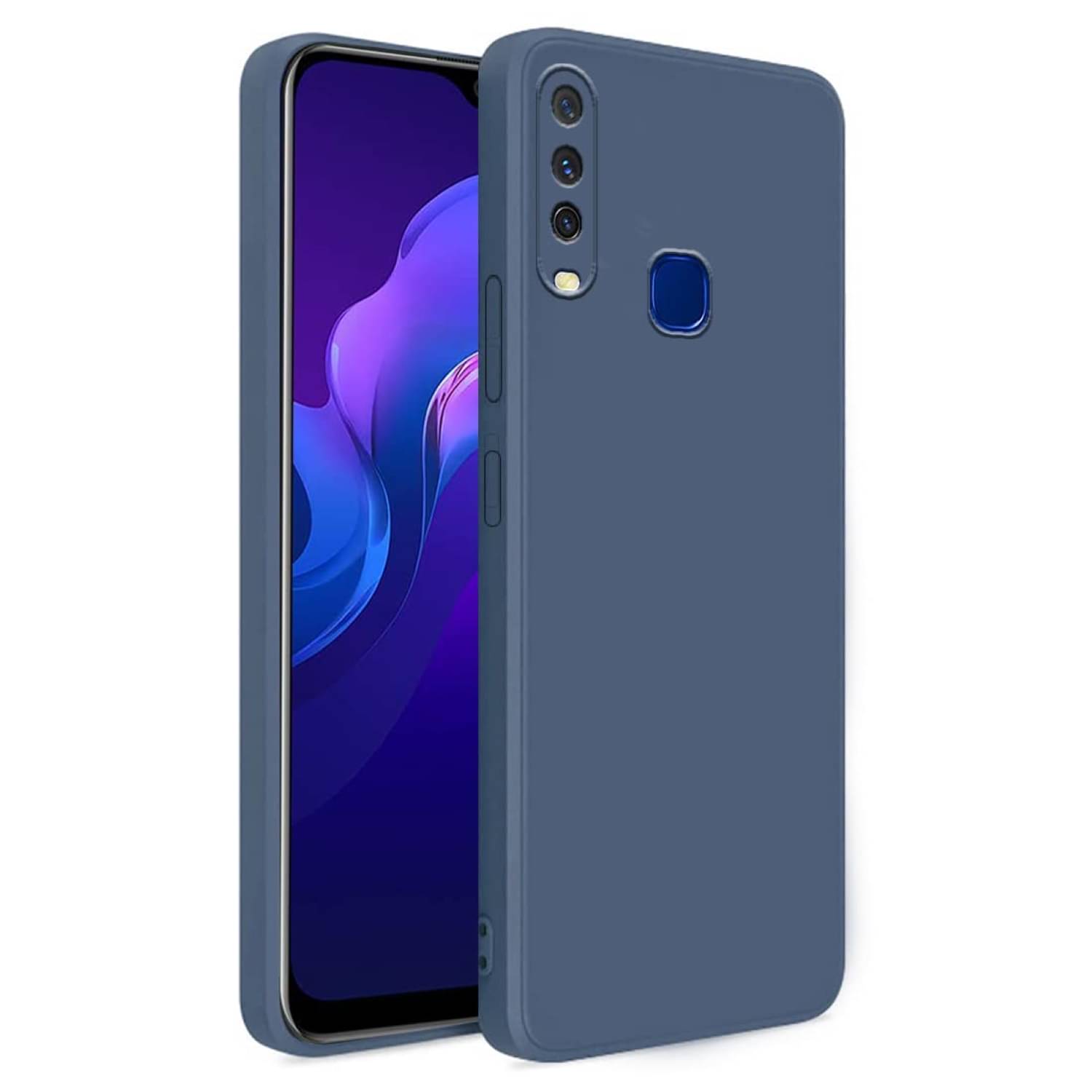 Case Vault Covers - Blue Silicon Plain Cases Compatible For Vivo Y17 ( Pack of 1 ) Case Vault Covers - Blue Silicon Plain Cases Compatible For Vivo Y17 ( Pack of 1 )