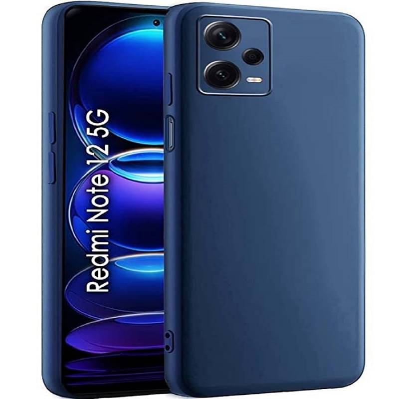     			Case Vault Covers - Blue Silicon Plain Cases Compatible For Redmi Note 12 ( Pack of 1 )